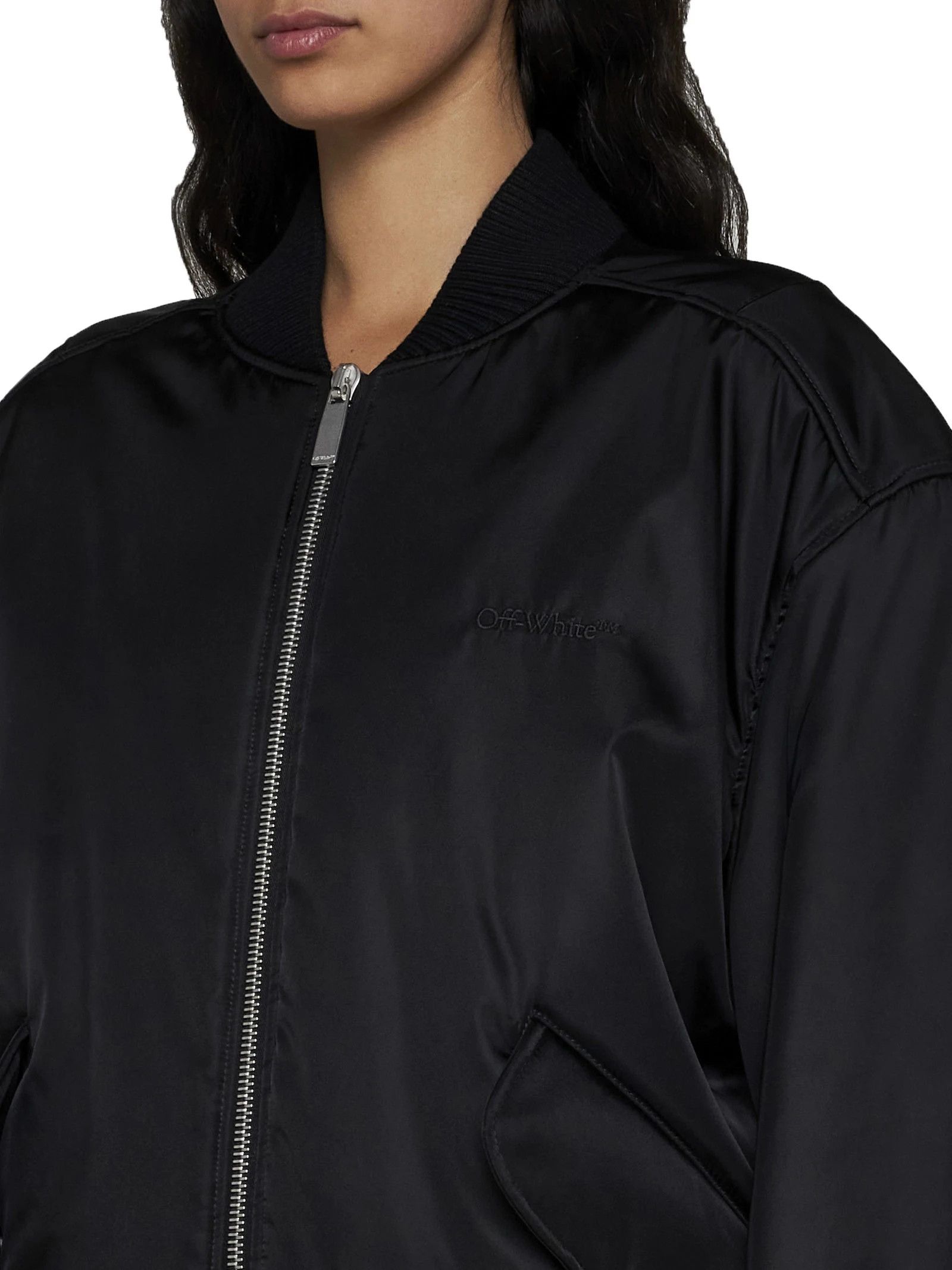 Off-White o1s22i1n0824 Nylon Twill Bomber Jacket in Black Size M / US 6-8 / IT 42-44 - 6 Thumbnail