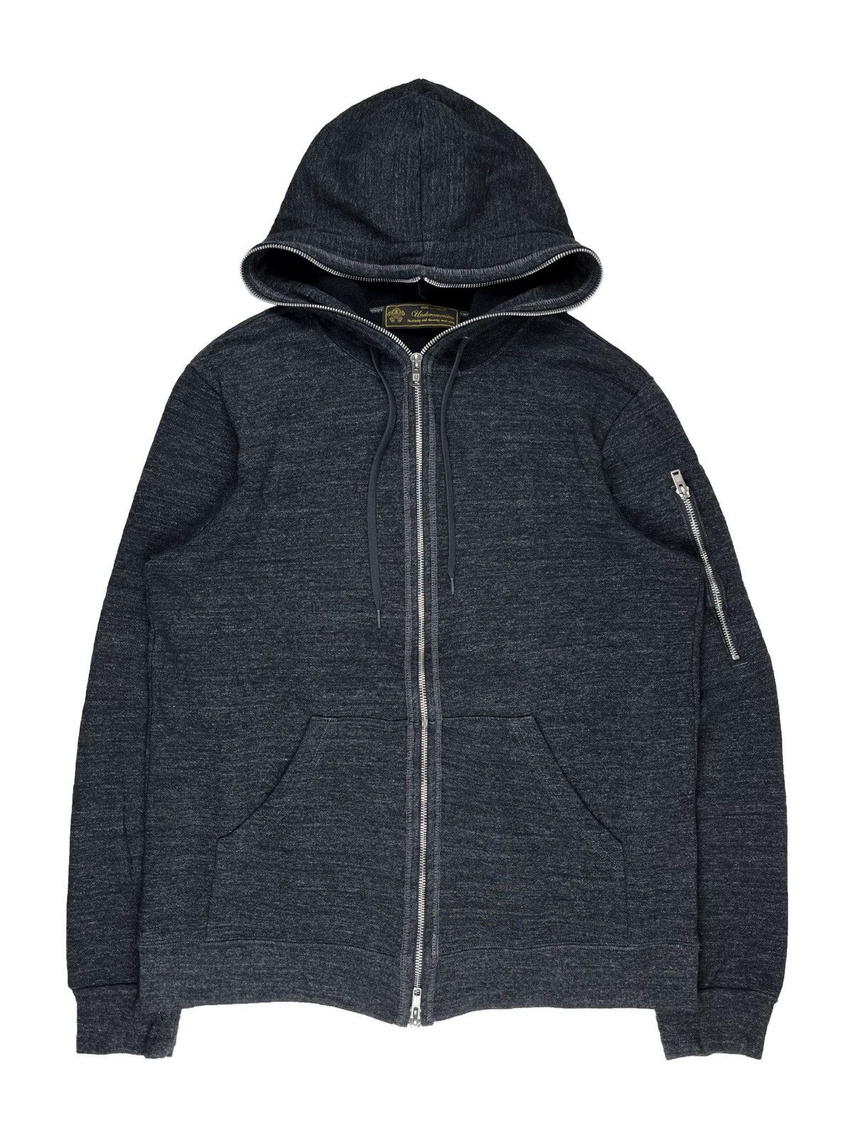 image of Jun Takahashi x Undercover Aw09 Undercover Earmuff Maniac Gimp Hoodie Fullzip in Dark Grey (Size La