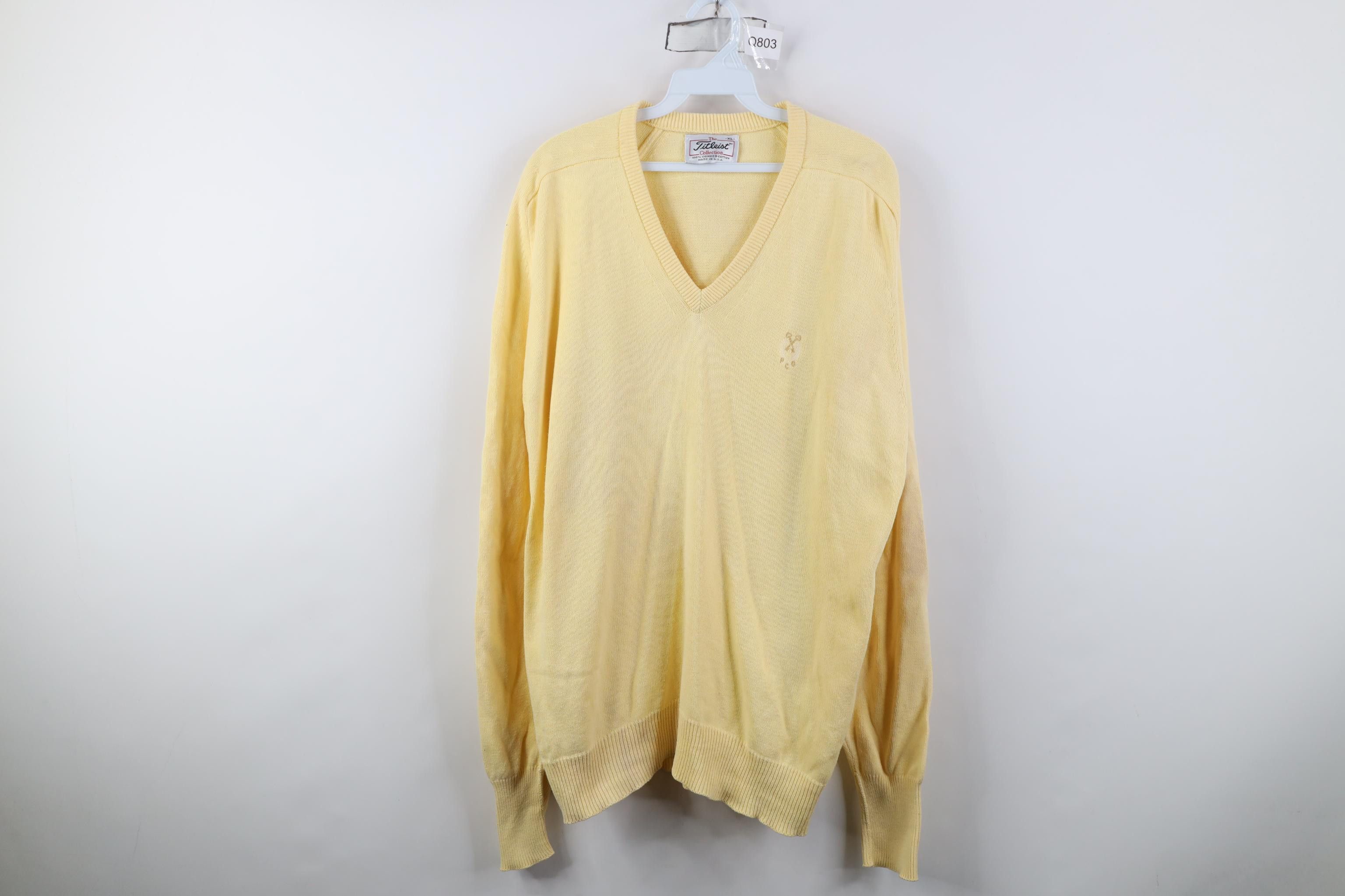 Titleist Vintage 90s Titleist Course Knit V-Neck Sweater Cotton USA Size US XL / EU 56 / 4 - 1 Thumbnail