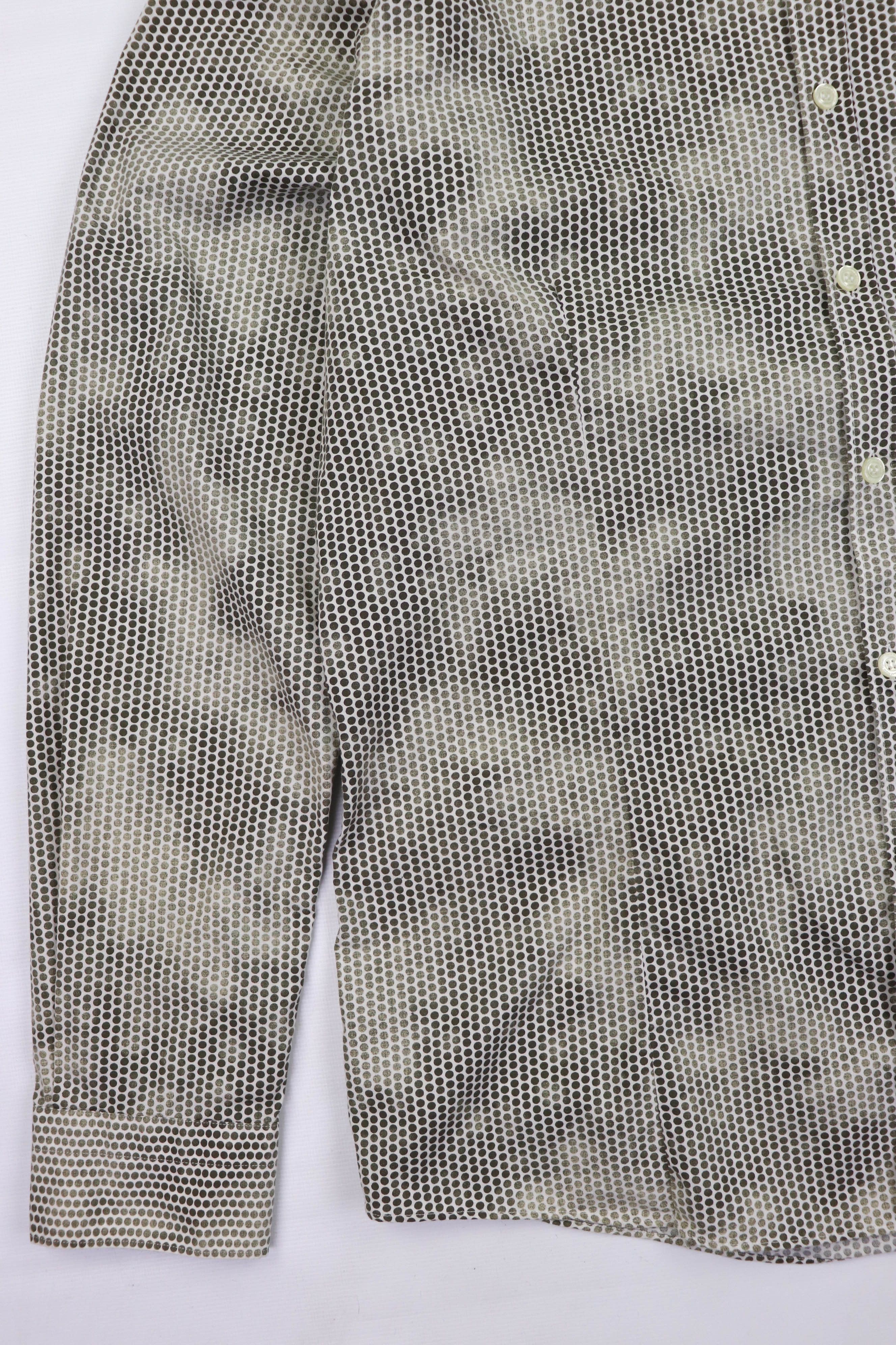 DAVID NAMAN David Mayer Naman 3D Abstract Polka Dot Olive Khaki LS Shirt Size US XL / EU 56 / 4 - 4 Thumbnail