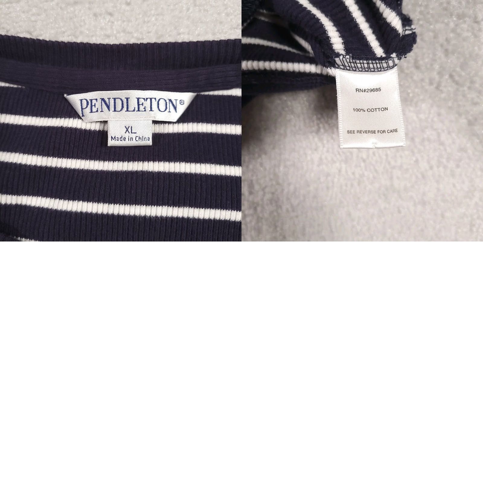 Pendleton Pendleton Sweater Cardigan Women XL Navy Blue White Striped Knit Round Neck Size XL / US 12-14 / IT 48-50 - 8 Thumbnail