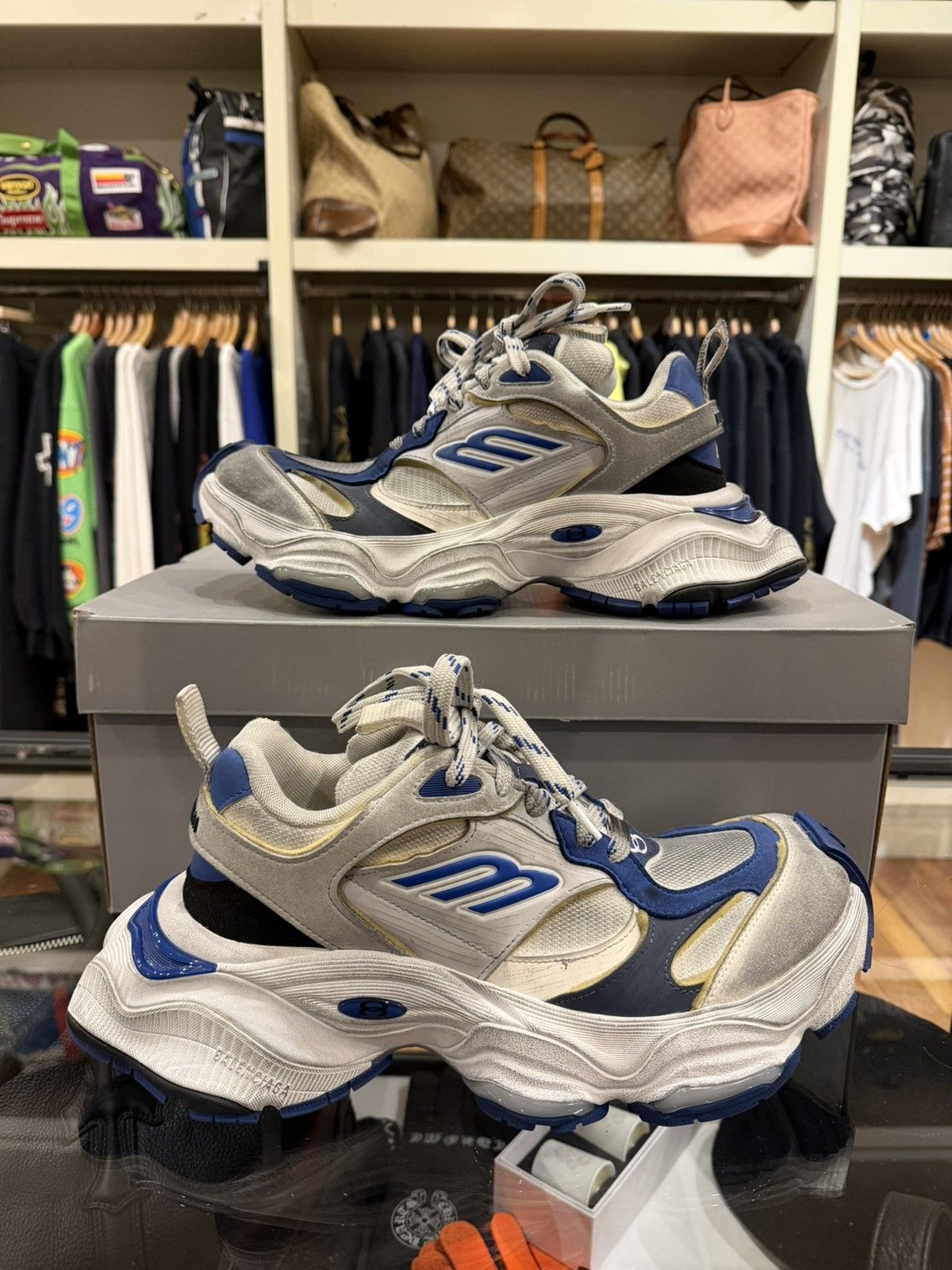 Balenciaga Balenciaga Cargo Sneakers - Blue/Grey Size US 9 / EU 42 - 1 Thumbnail