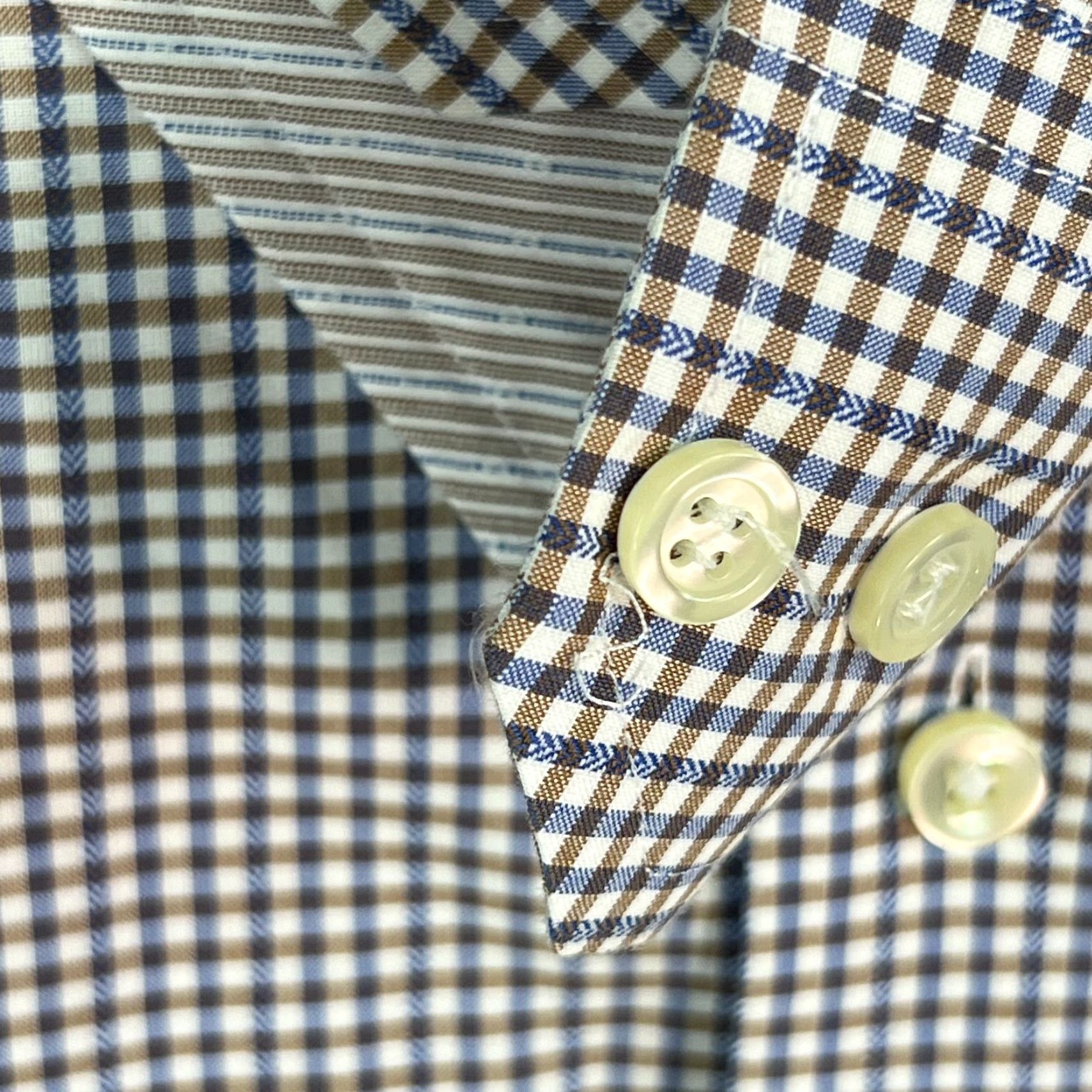 Egara Egara Men’s Check Non-Iron Slim Fit Button-Up Shirt XXL Cotton Multicolor Casual 31in Long Sleeve 100% Cotton Mens Regular Size 2XL Size US XXL / EU 58 / 5 - 5 Thumbnail