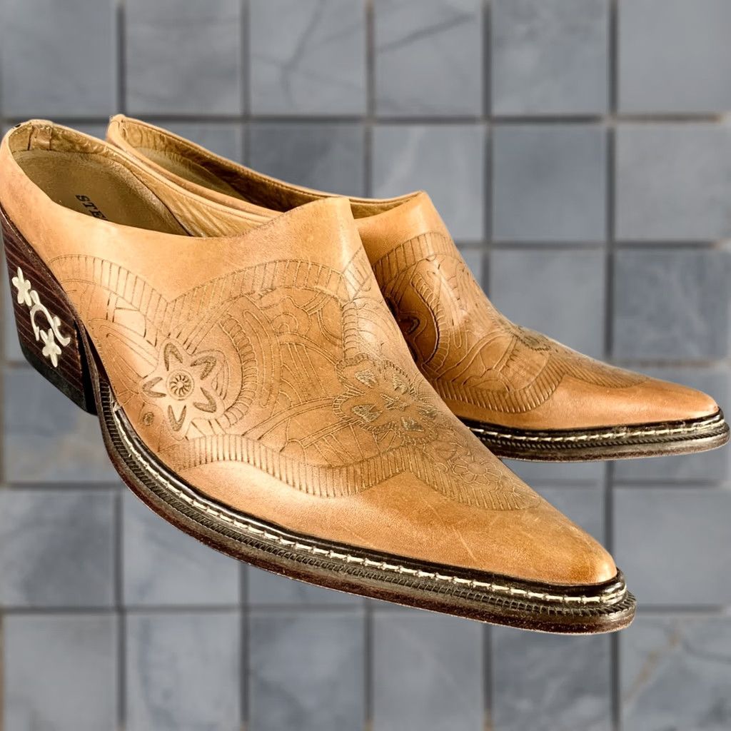 Stetson STETSON Mules Pumps Size 10 Camel Embossed Leather Western Adult Womens Size US 10 / IT 40 - 1 Thumbnail