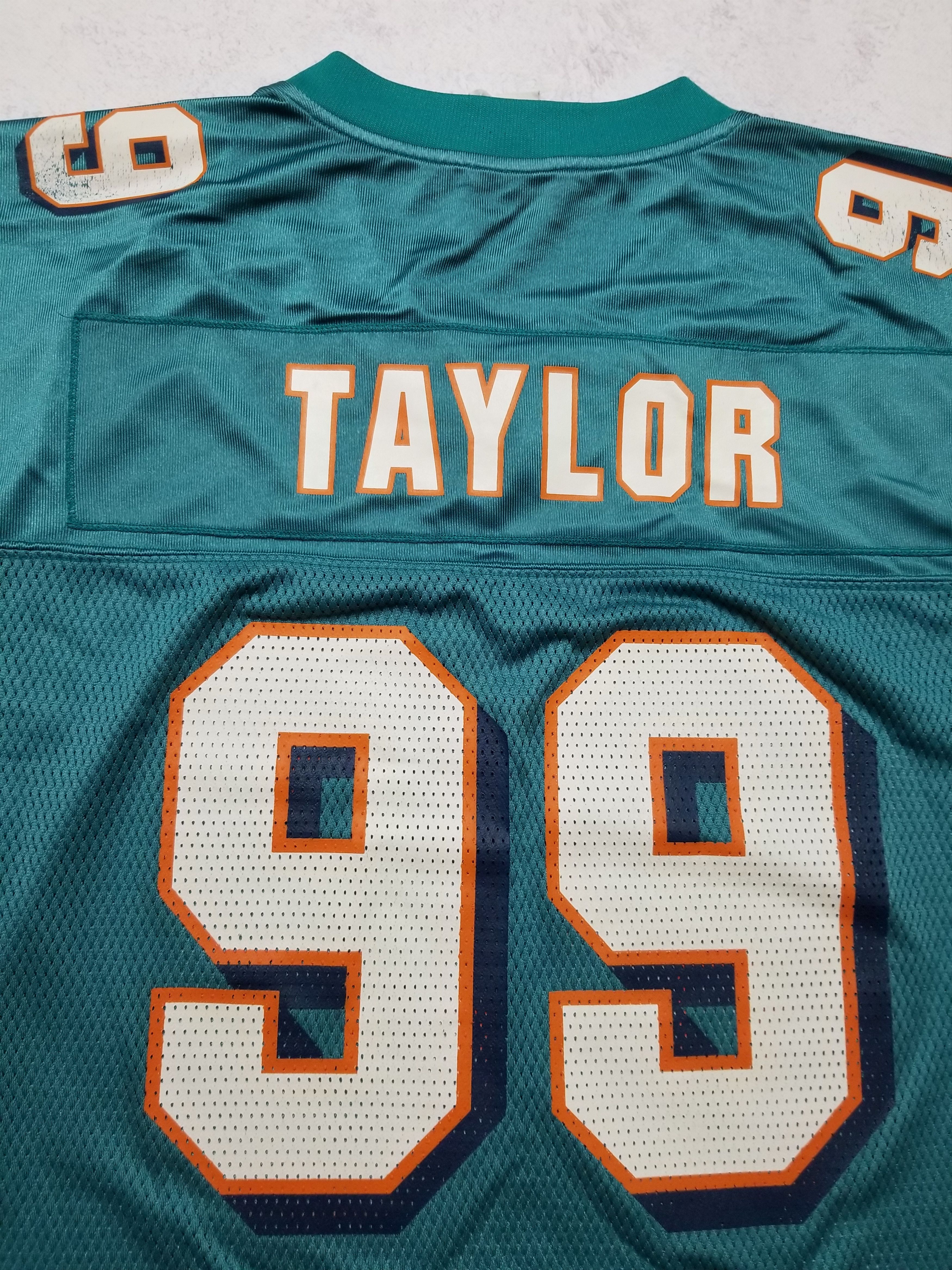 Reebok VTG Miami Dolphins Jason Taylor #99 Football Teal Jersey Size US L / EU 52-54 / 3 - 9 Thumbnail