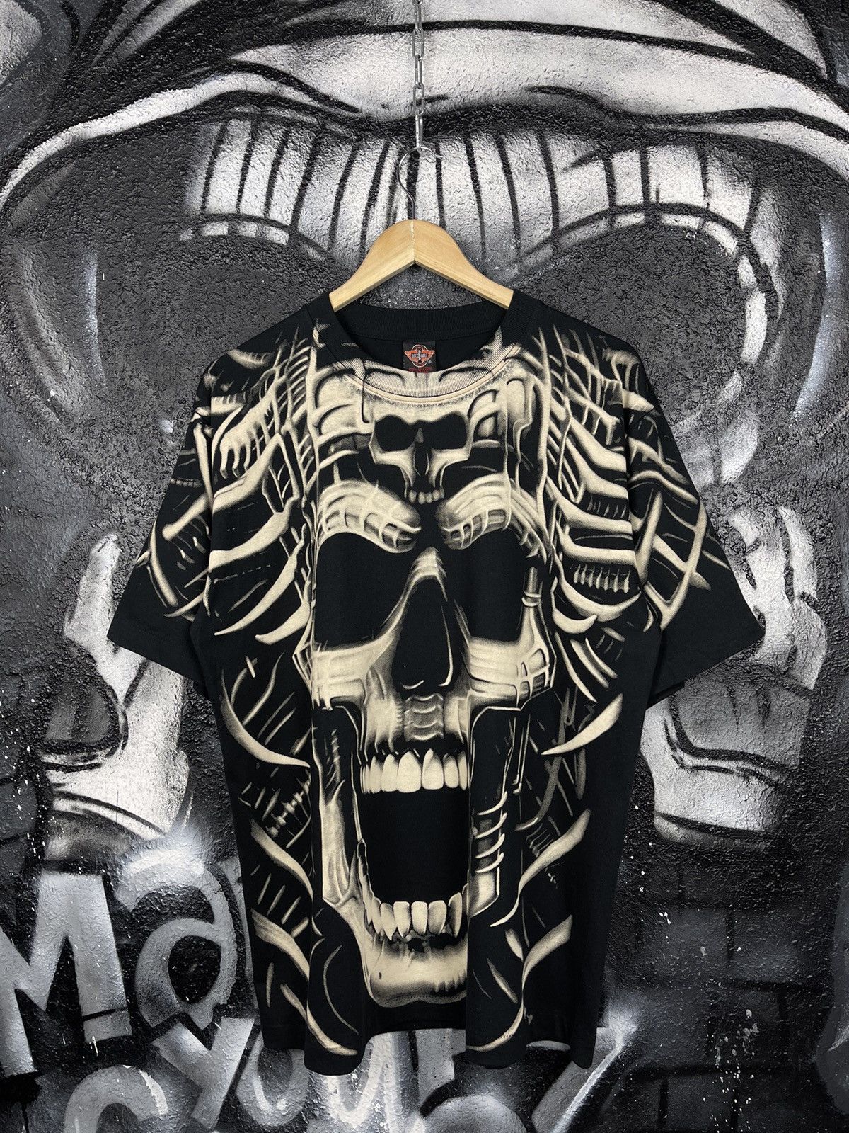 Vintage Vintage Rock Eagle Y2K Cotton Skull Overprinted T-Shirt Size US L / EU 52-54 / 3 - 4 Thumbnail