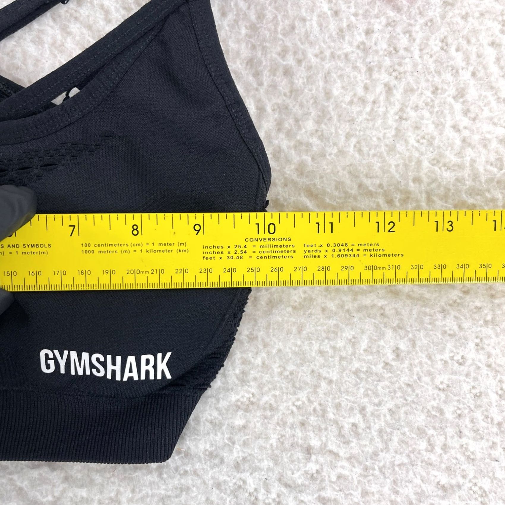 Gymshark Gymshark Sports Bra Womens Small Black Energy Seamless Pullover Padded Gym Workout Activewear Size ONE SIZE - 2 Thumbnail