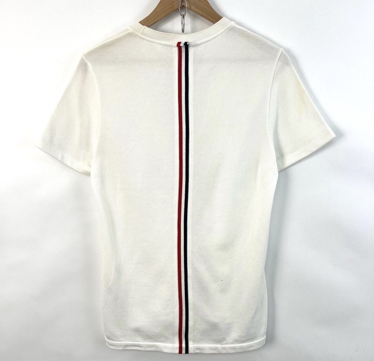 Thom Browne Thom Browne White Short Sleeve with Back Stripe K12 Size US XS / EU 42 / 0 - 2 Thumbnail