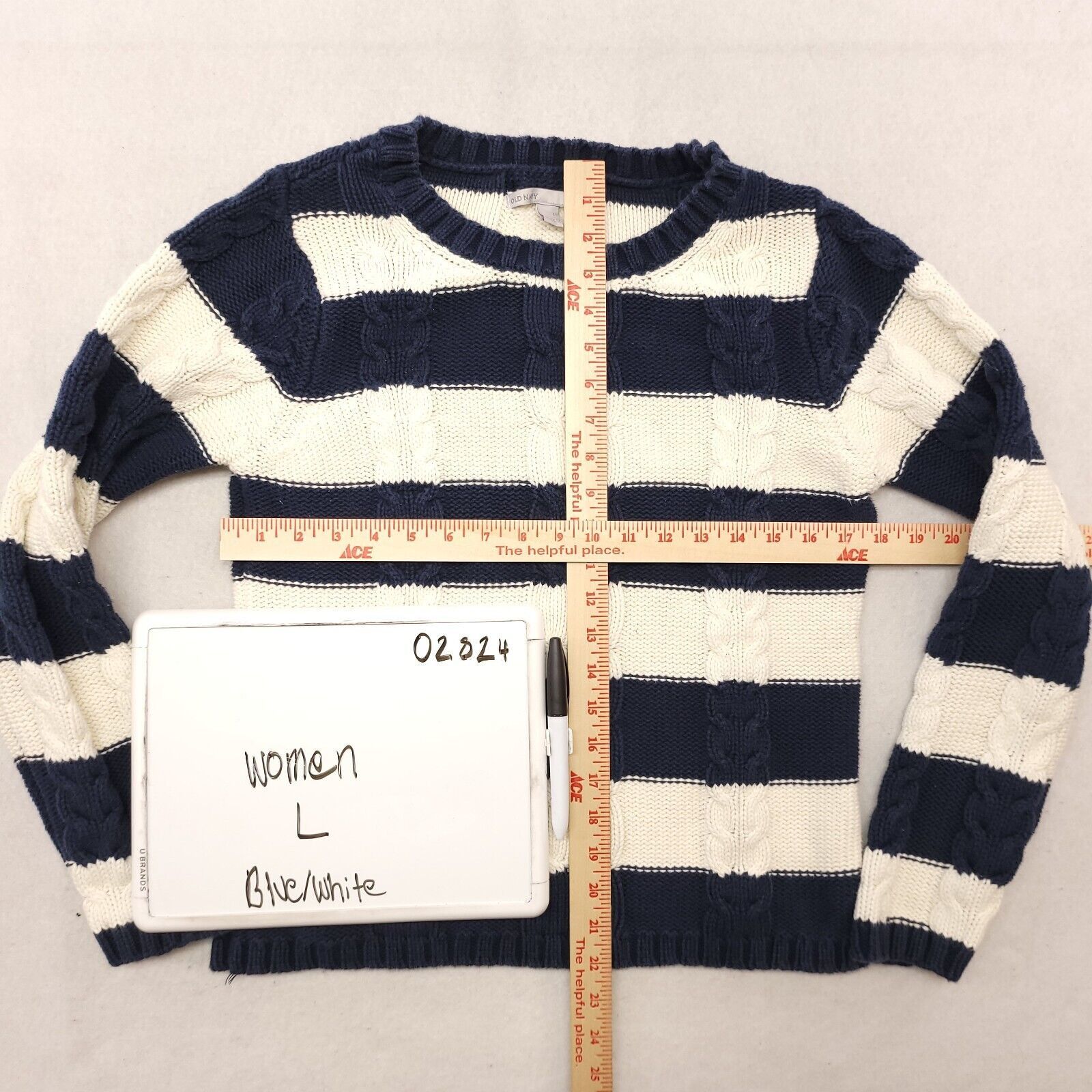 Old Navy Old Navy Casual Cotton Sweater Womens Size Large Blue White Size L / US 10 / IT 46 - 6 Thumbnail