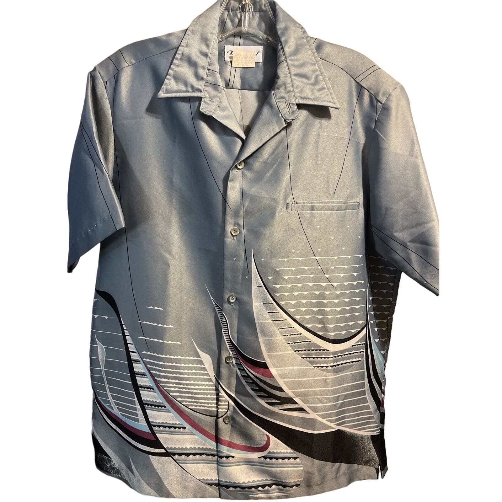 Tori Richard Tori Richard VTG Men's Small Gray Polyester Hawaiian Shirt Size US S / EU 44-46 / 1 - 1 Thumbnail
