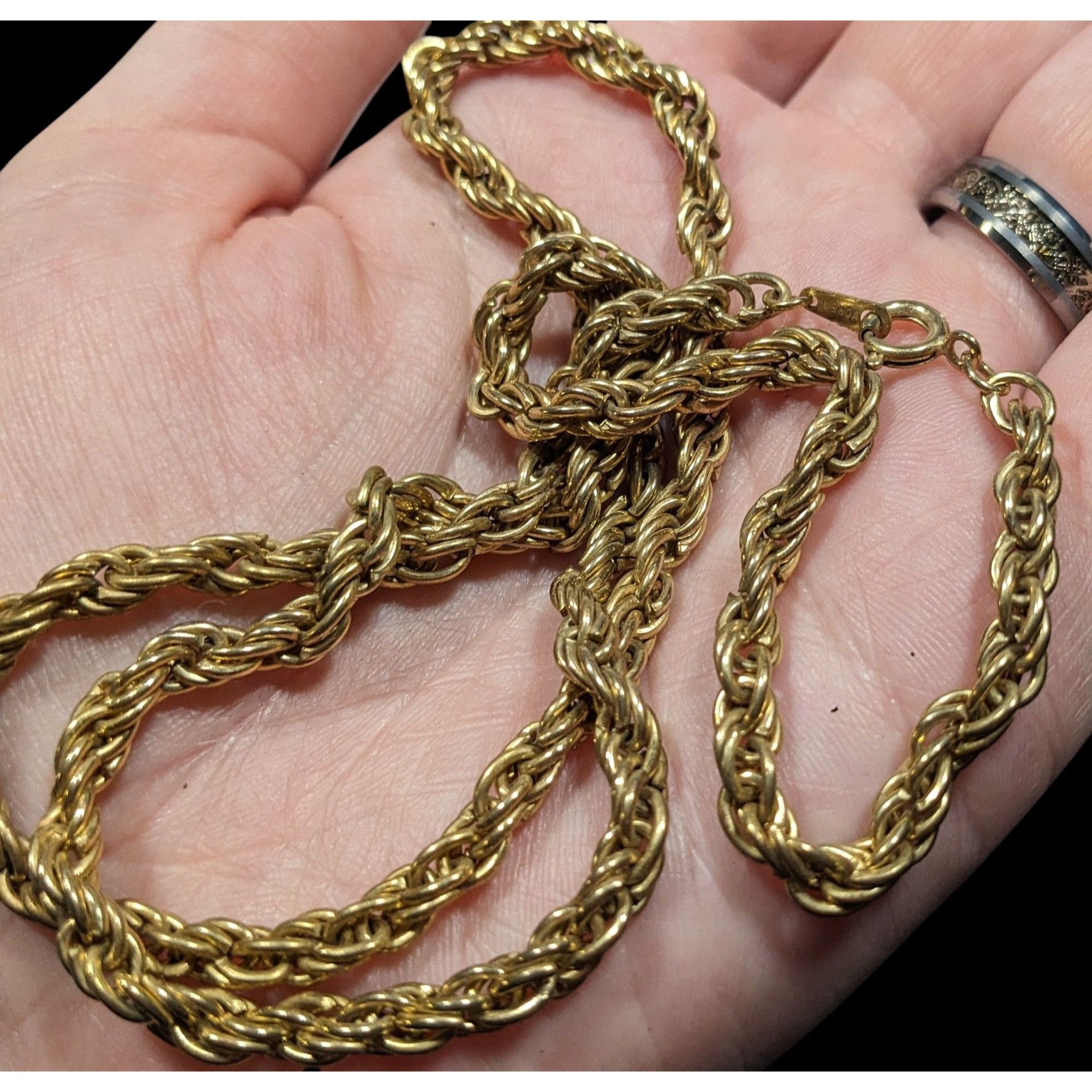 Other Vintage Korea Marked Gold Tone Rope Chain Necklace Size ONE SIZE - 5 Thumbnail