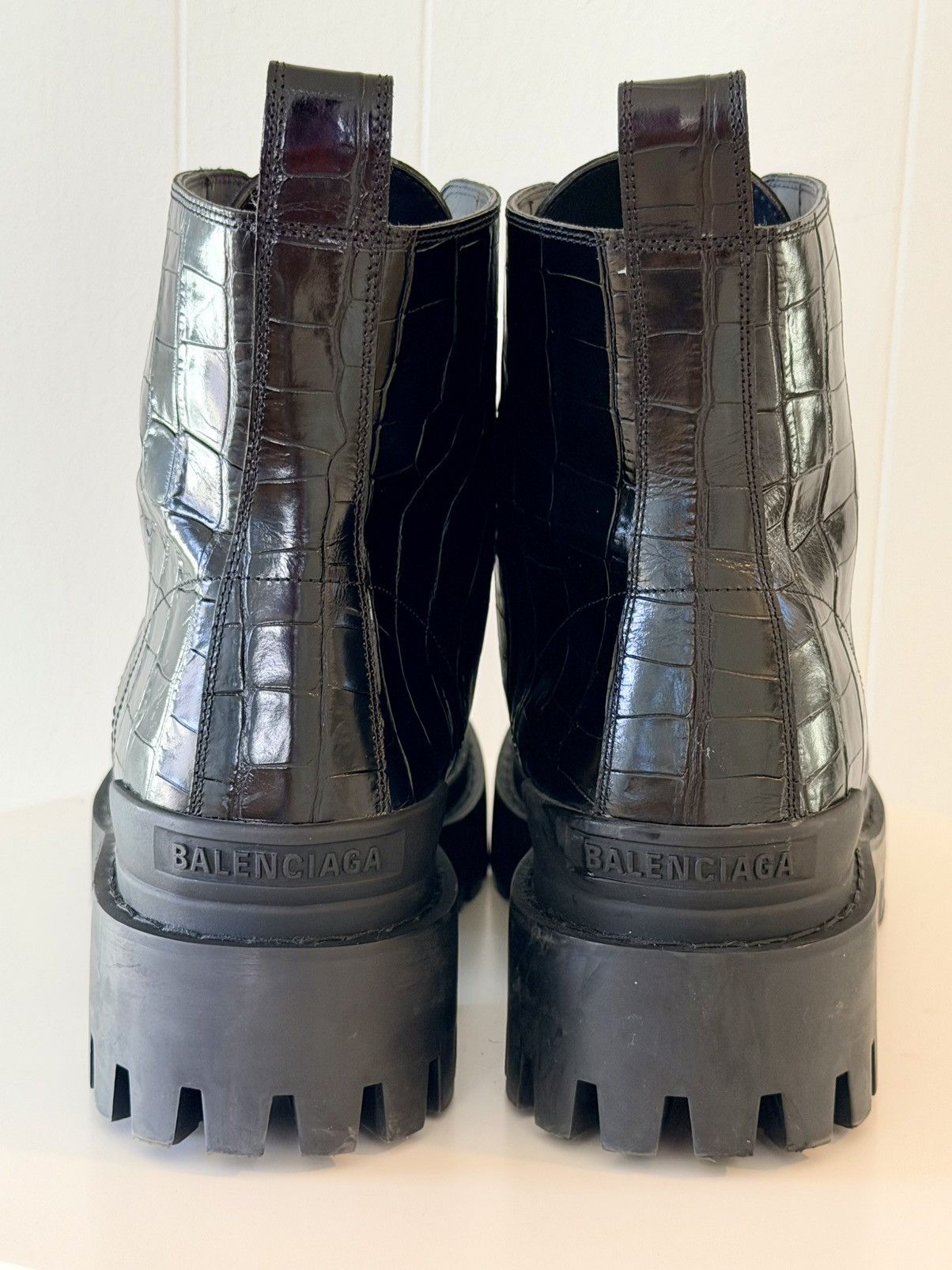 Balenciaga BALENCIAGA Strike Boot — Black Crocco Print - Men’s EU 46 Size US 13 / EU 46 - 6 Thumbnail