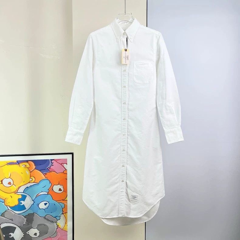 Thom Browne Thom Browne White long-sleeved shirt dress Size XS / US 0-2 / IT 36-38 - 1 Thumbnail
