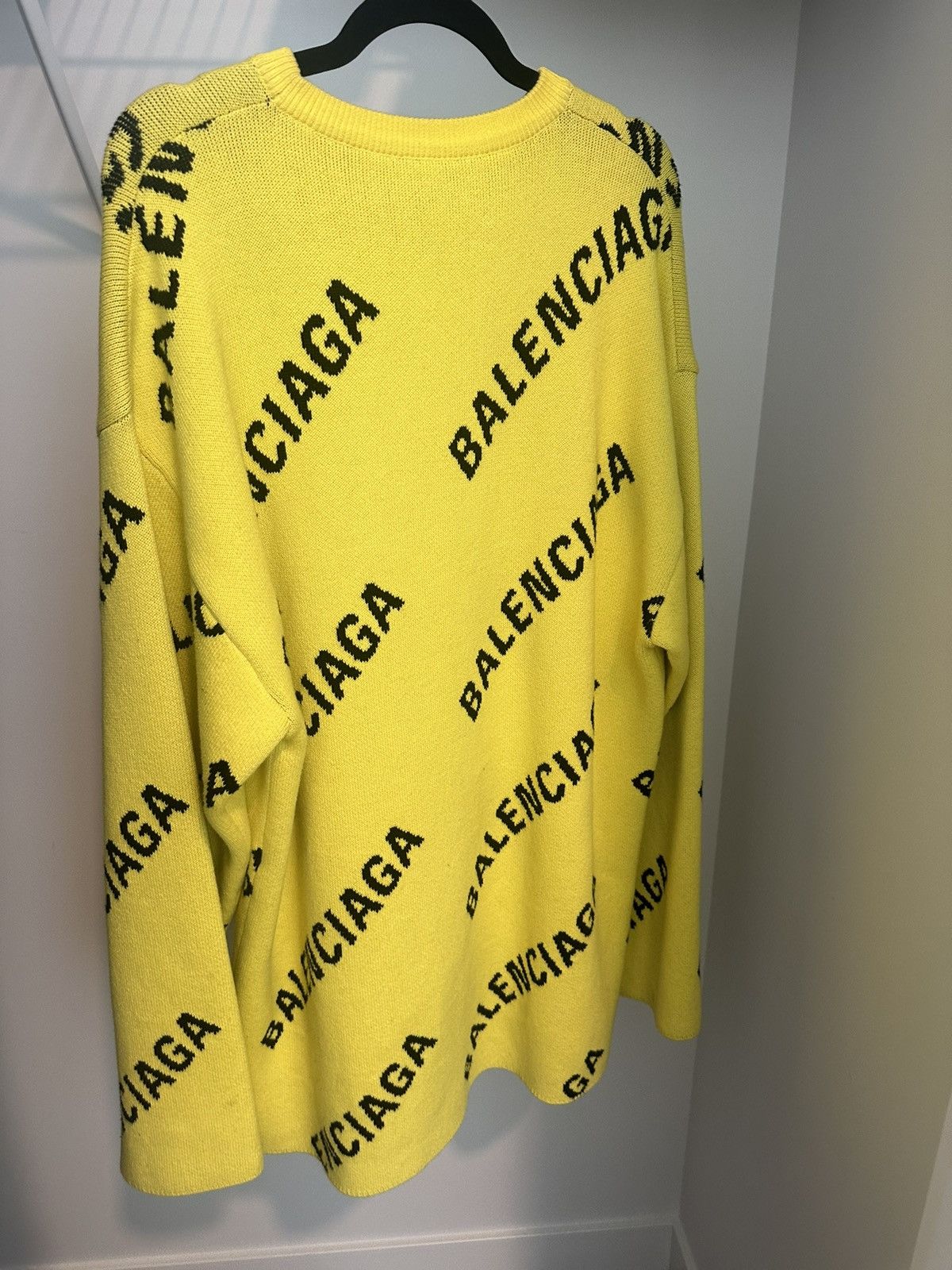 Balenciaga Balenciaga Logo Intarsia Oversize Crewneck Sweater Size US M / EU 48-50 / 2 - 2 Thumbnail