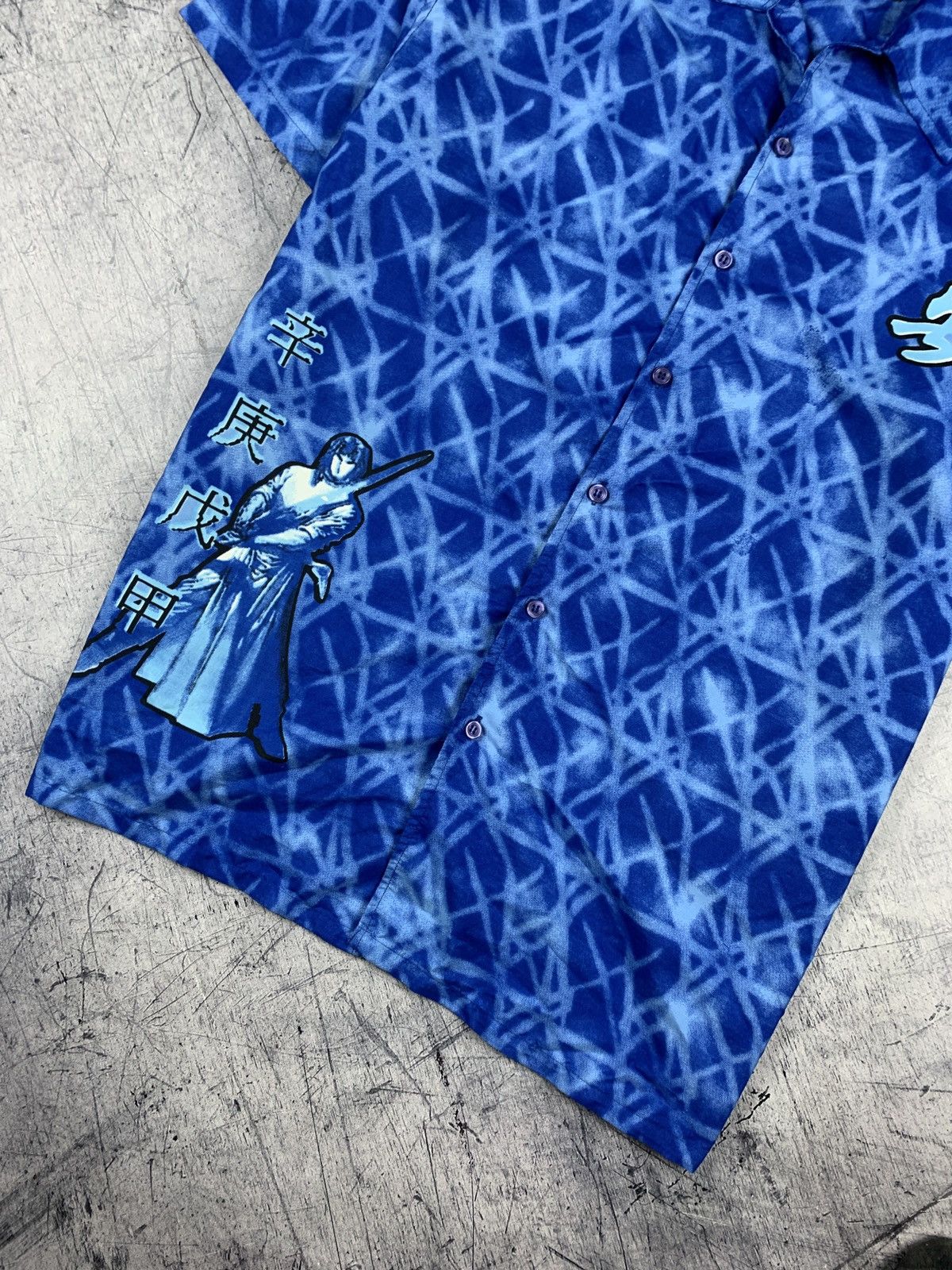 Japanese Brand Kick Ass Crew AOP Japanese Samurai Shirt Short Sleeve Y2K Size US XL / EU 56 / 4 - 7 Thumbnail
