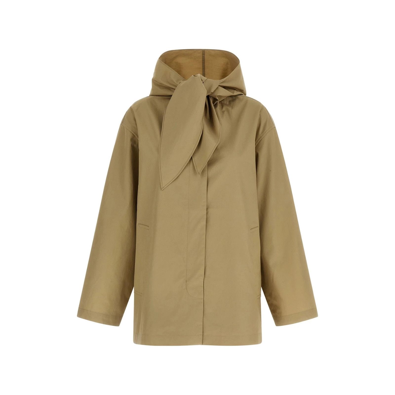 TOTEME Technical Scarf Beige Bow Cotton Jacket New & Authent