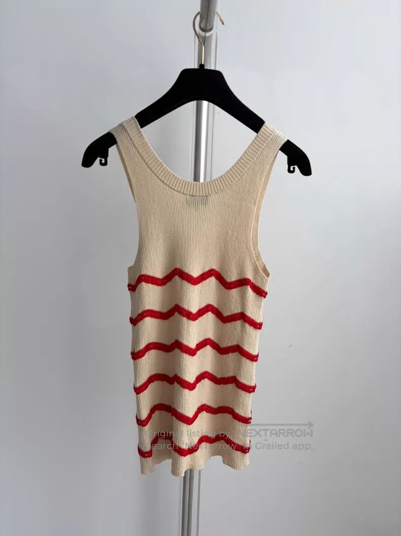 Chanel Chanel Coco beach classic wavy striped knitted vest Size XXS / US 00 / IT 34 - 2 Thumbnail