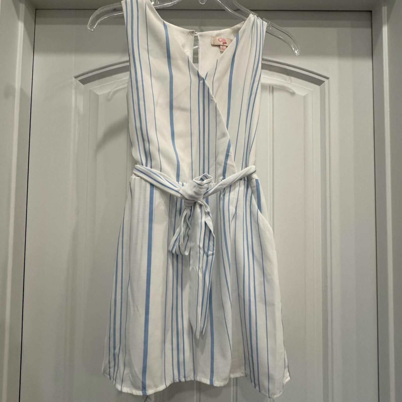Other GB Girls White and Blue Striped Romper Size L / US 10 / IT 46 - 1 Thumbnail