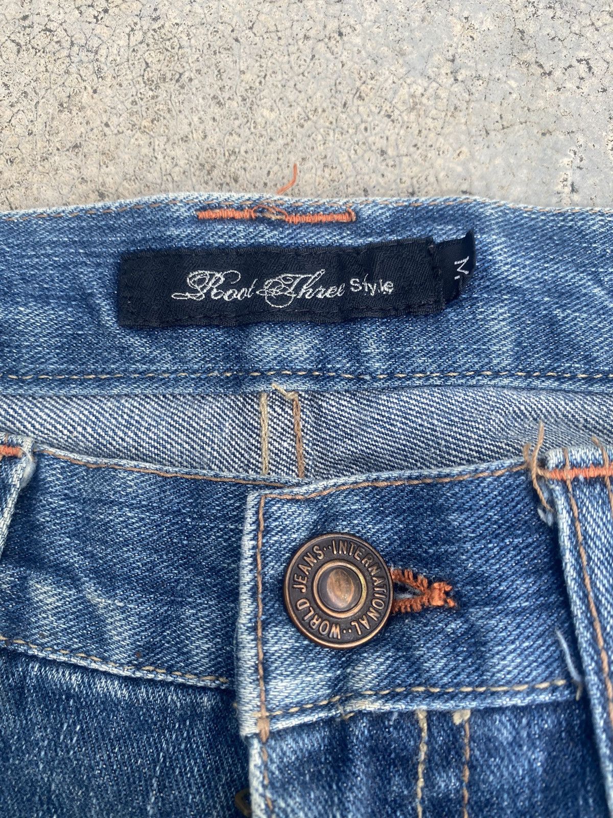 Japanese Brand Flare Jeans Root Three Distressed Fade Bootcut Size US 30 / EU 46 - 11 Thumbnail