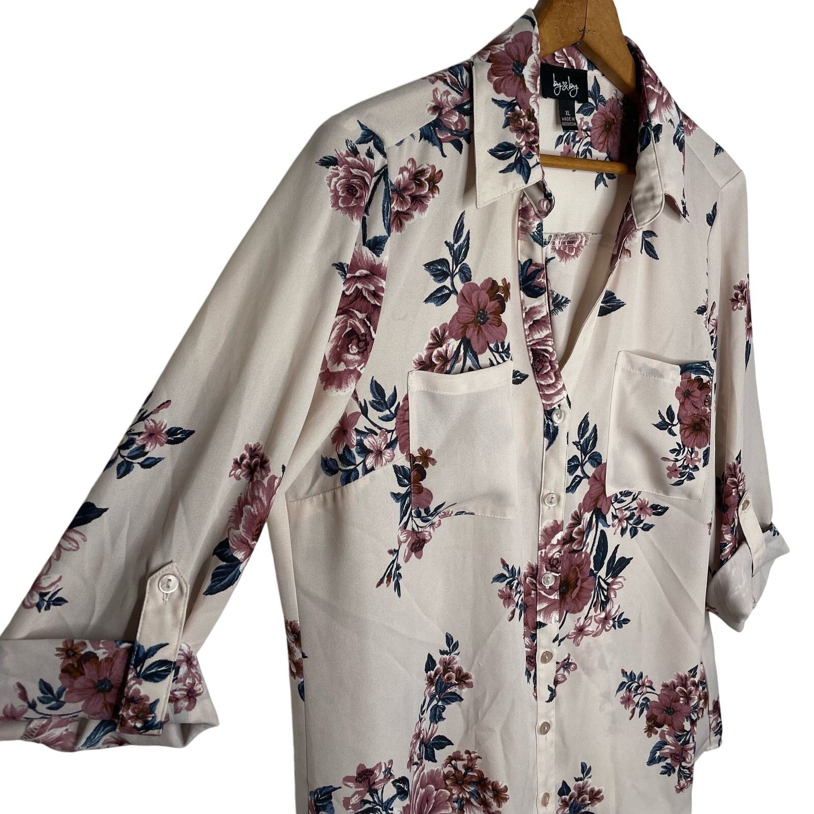 Other By & By Floral Button Up Blouse Size XL / US 12-14 / IT 48-50 - 6 Thumbnail