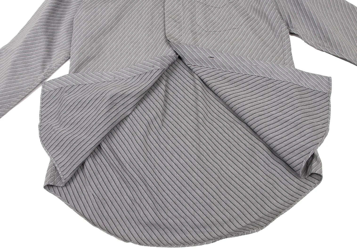 Jean Paul Gaultier Cotton Diagonal Stripe Dress Shirt in Grey and White, Size Size US M / EU 48-50 / 2 - 11 Thumbnail