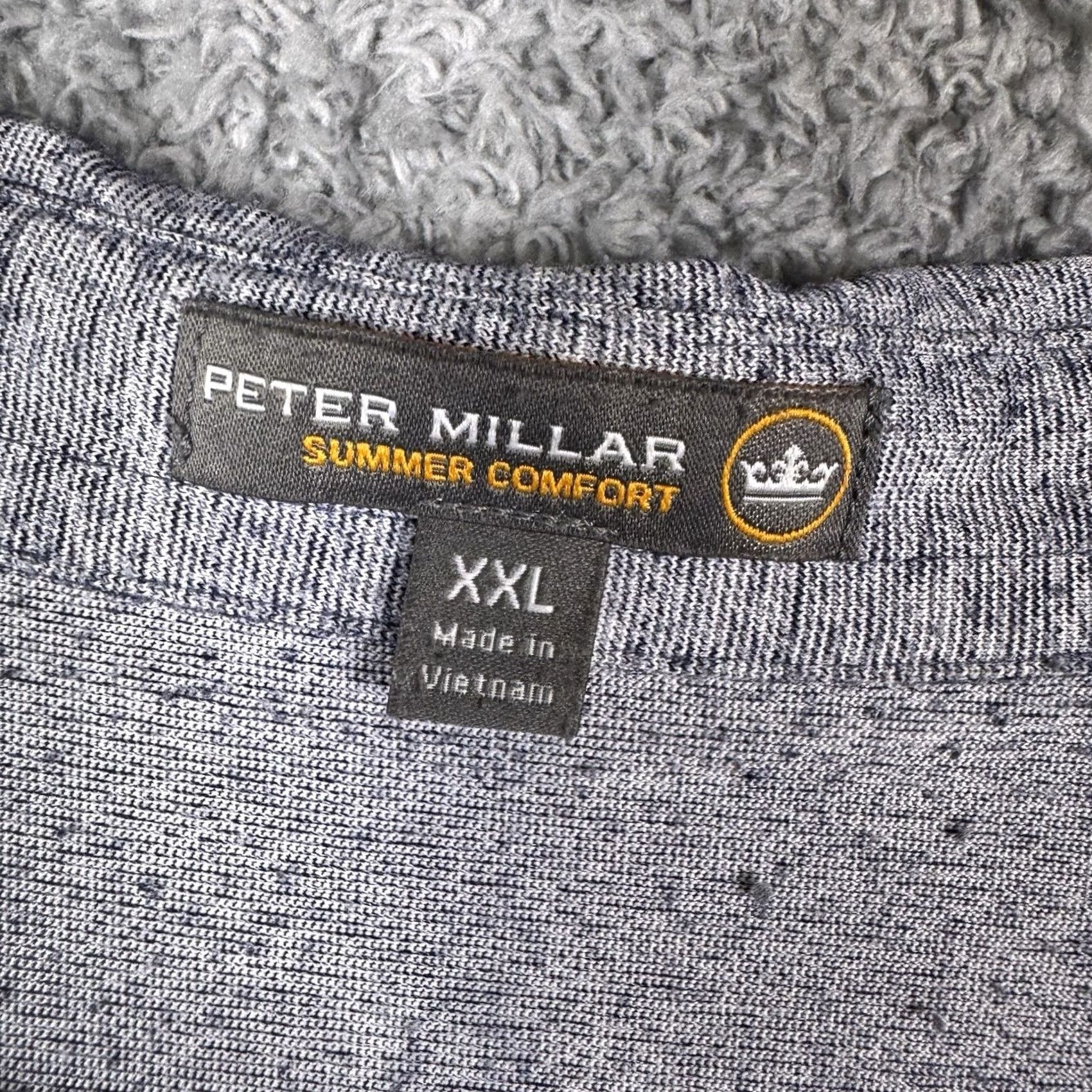 Peter Millar Peter Millar Summer Comfort Polo Men 2XL Crown Crafted Sport Performance Heather Polo Short Sleeve Blue Sports Mens Size US XXL / EU 58 / 5 - 5 Thumbnail