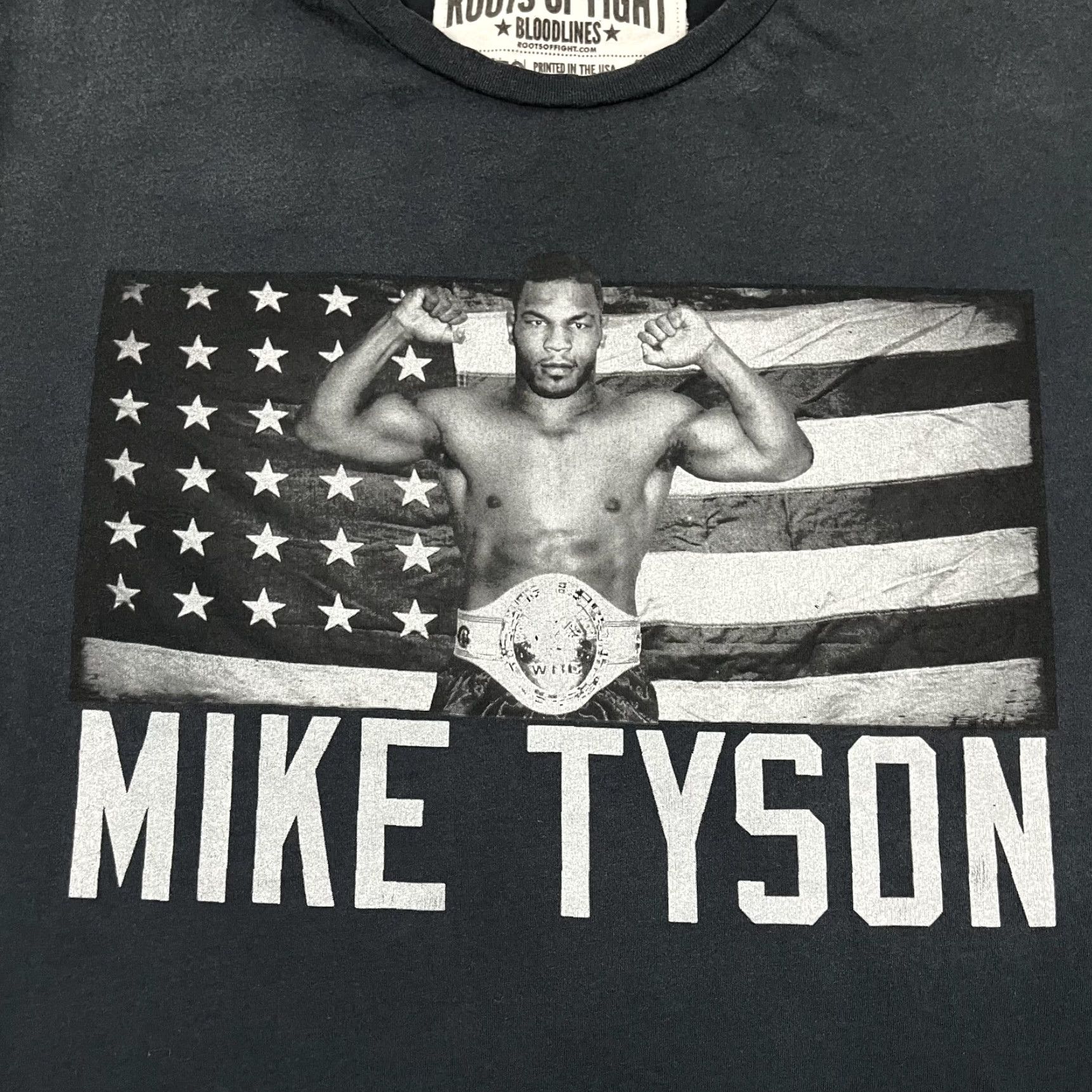 Roots VINTAGE Roots of Fight Mike Tyson Shirt Mens XL Faded Gray Bloodlines Graphic Boxing Tee Size US XL / EU 56 / 4 - 2 Thumbnail