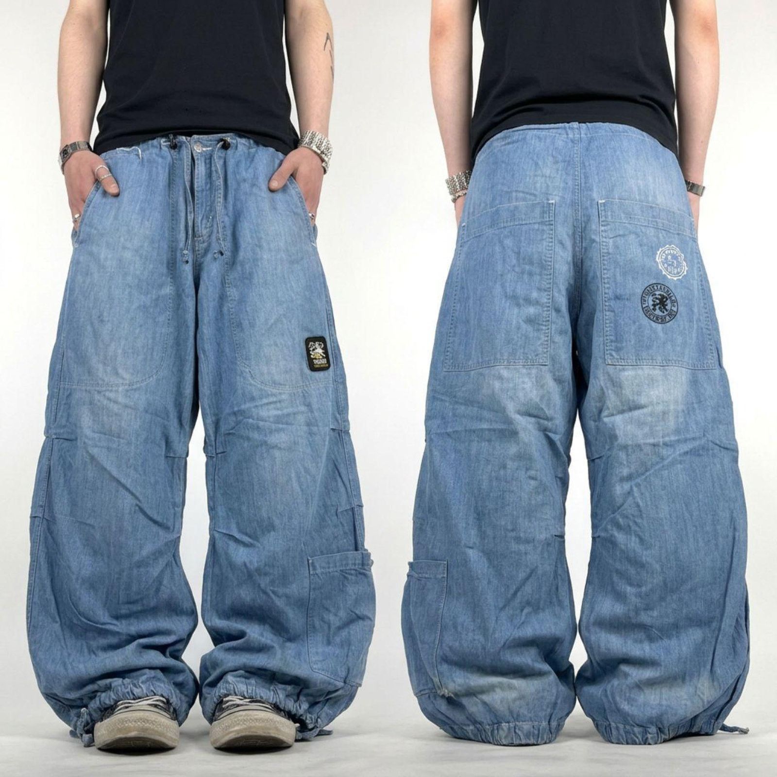 Ecko Unltd. × JNCO × Vintage Vintage y2k grunge archive distressed baggy wide leg jeans Size US 34 / EU 50 - 1 Thumbnail