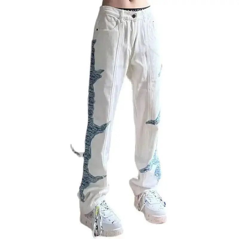 Japanese Brand Loose straight leg patchwork jeans Size US 32 / EU 48 - 5 Thumbnail