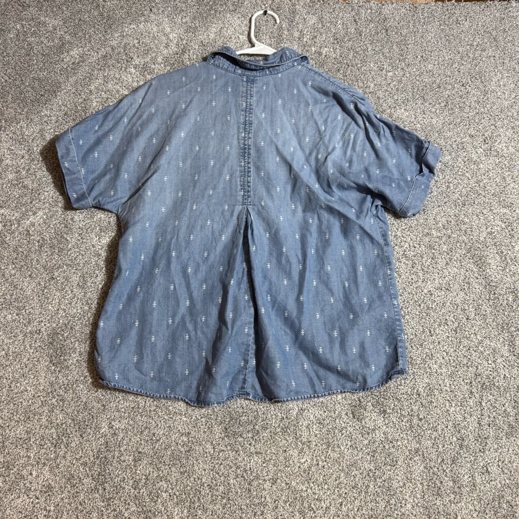 Vintage Cloth & Stone Chambray Shirt Womens Petite Small Boho High Low Button Front Blue Size S / US 4 / IT 40 - 7 Thumbnail