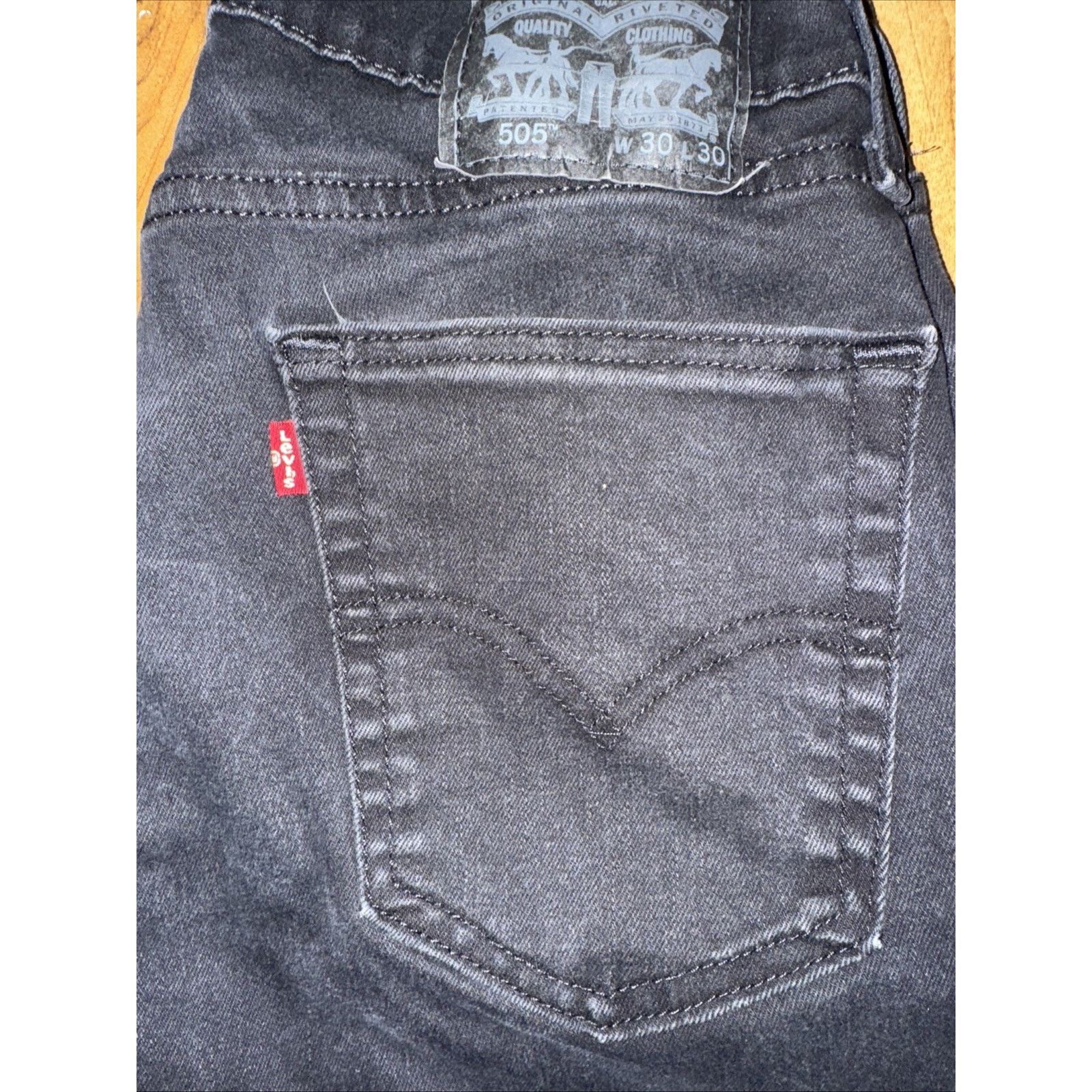Levi's Levi’s 505 Black Denim Jeans Men’s 28x26 Straight Leg Size US 28 / EU 44 - 2 Thumbnail