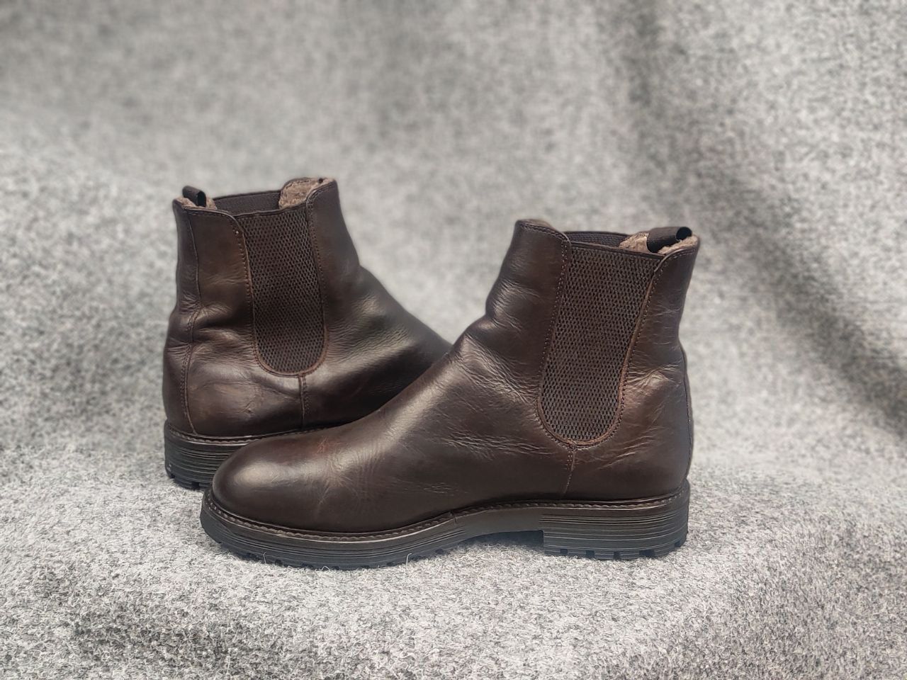 Le Grande Bleu (L.G.B.) St. Moritz Design leather fur chelsea Ankle Pull On Boots Size US 10 / IT 40 - 15 Thumbnail