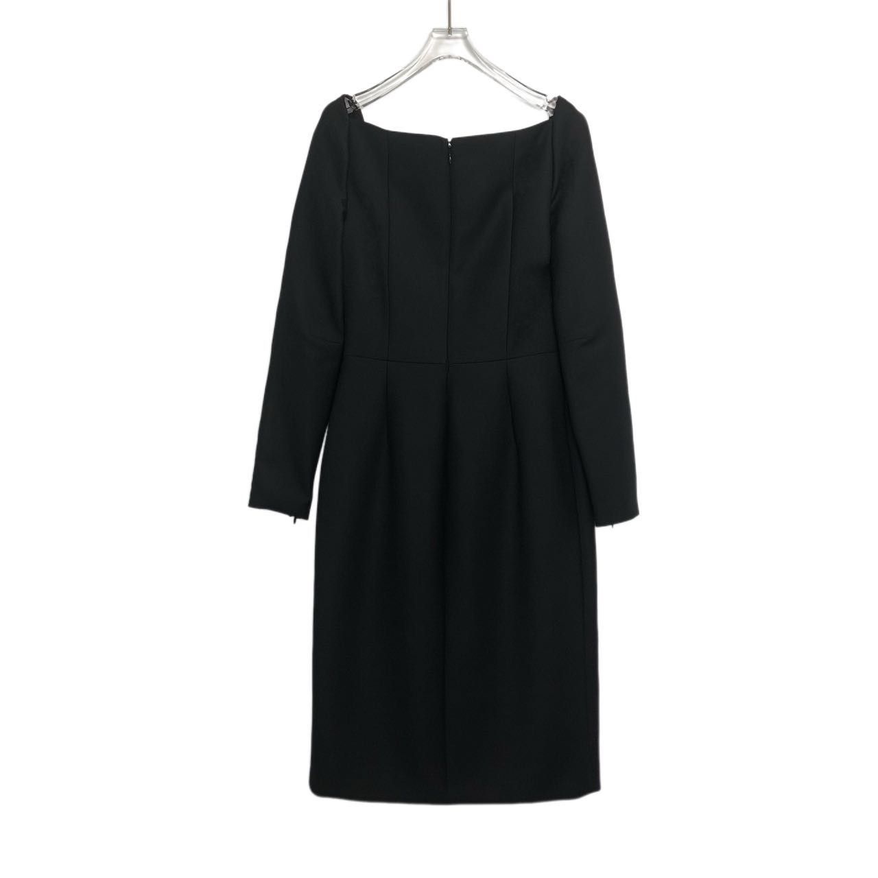 Dior Dior Wool Texture Long Split Hem Black Dress K26WX Size XS / US 0-2 / IT 36-38 - 2 Thumbnail