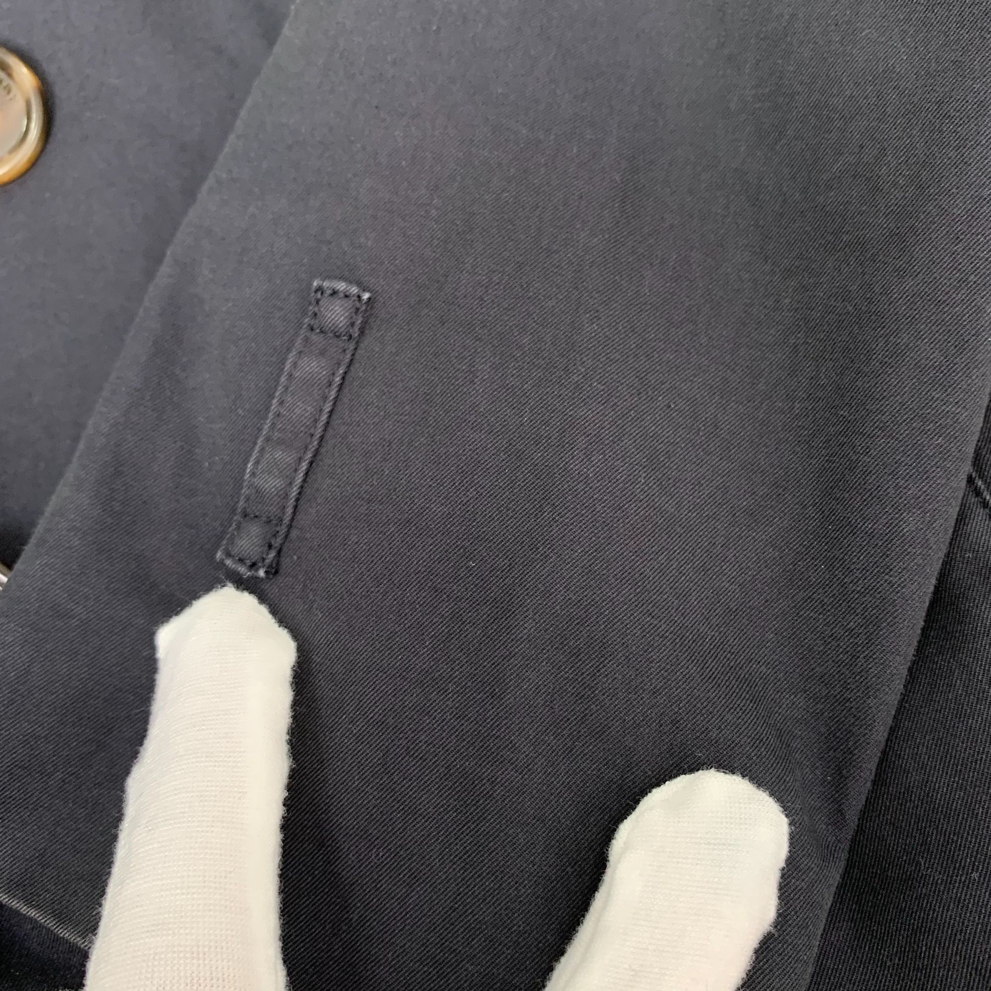 Burberry Burberry London Black Cotton Double-Breasted Trench Coat Siz Size XS / US 0-2 / IT 36-38 - 6 Thumbnail