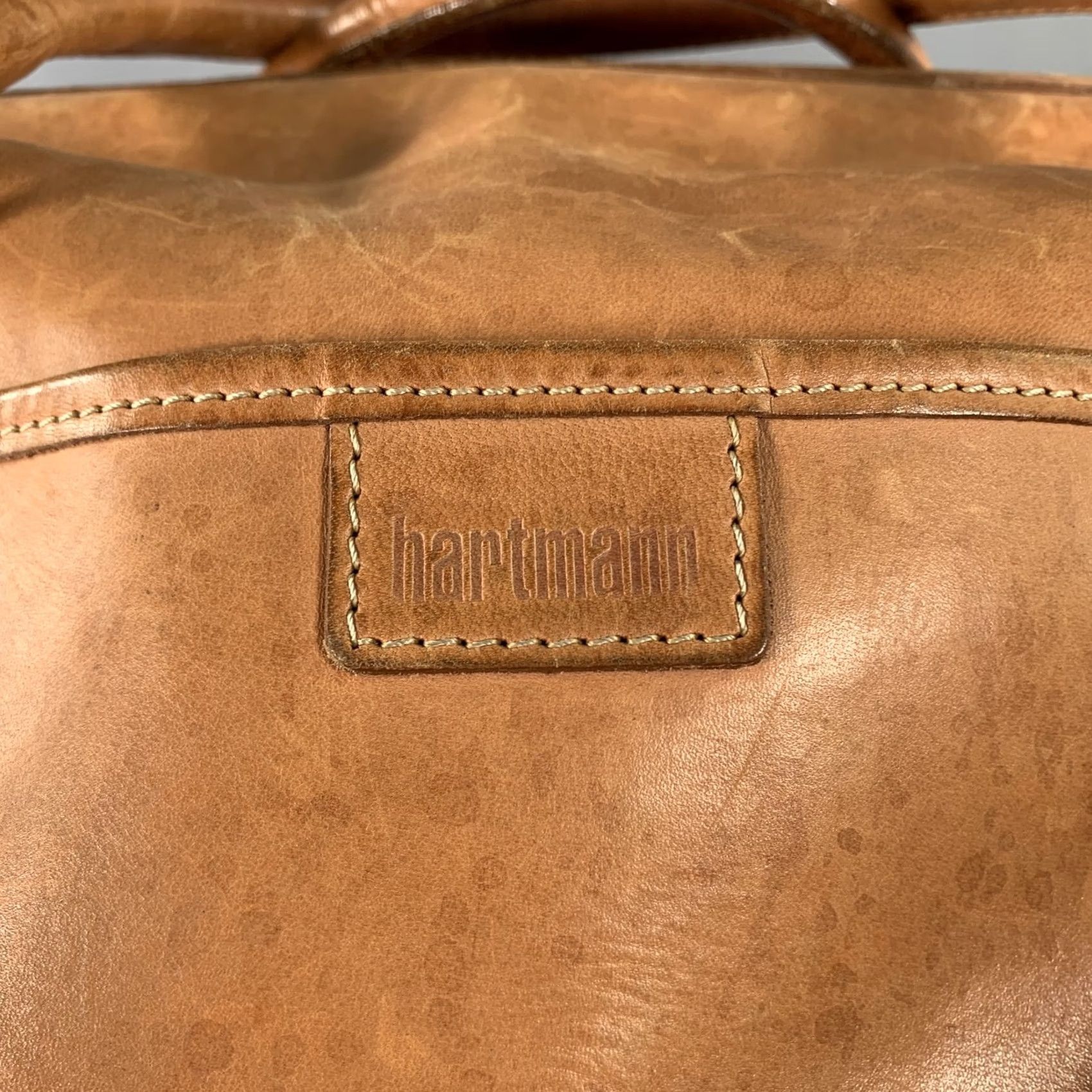 Vintage HARTMANN Leather Duffle Bags Brown Light Solid Size One Size Size ONE SIZE - 2 Thumbnail