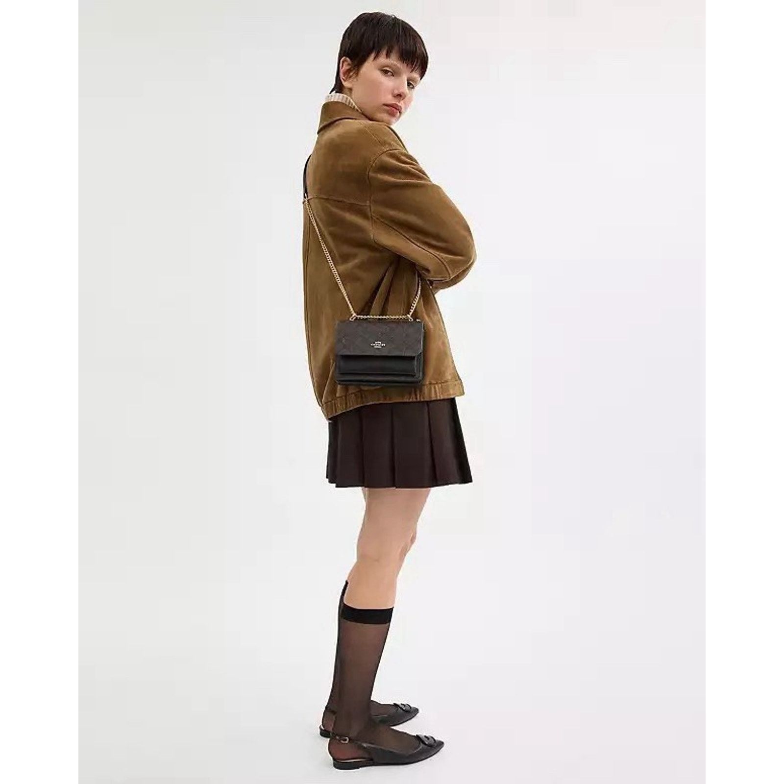Coach NWT Coach Mini Klare Crossbody Bag CW206 Gold/Walnut/Black Size ONE SIZE - 6 Thumbnail