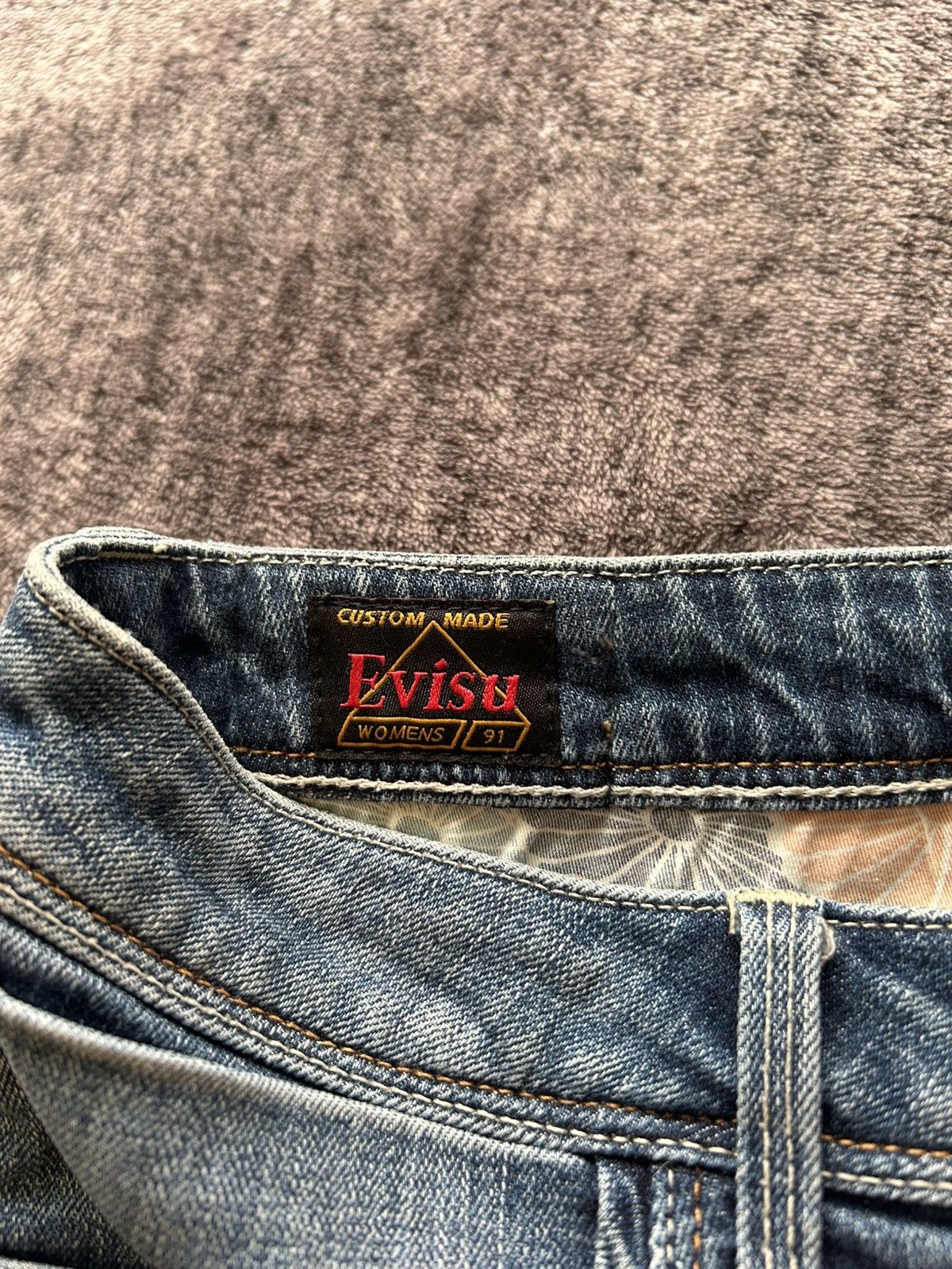Evisu Vintage Faded Screen Printed Evisu Jean Shorts Size 25" / US 0 / IT 36 - 10 Thumbnail