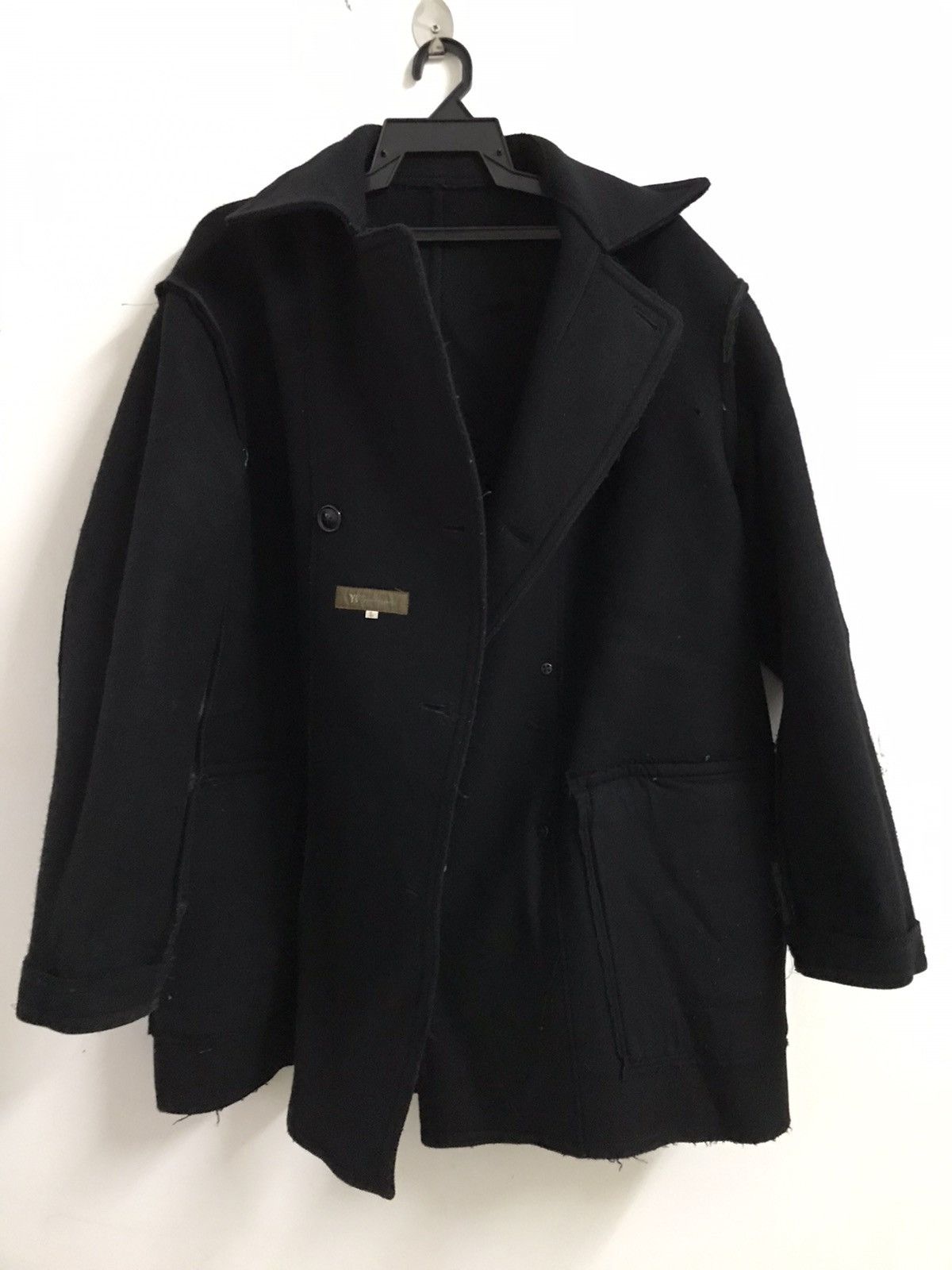 Yohji Yamamoto Yohji Yamamoto Black Wool Double Breasted Long Coat Size US L / EU 52-54 / 3 - 2 Thumbnail