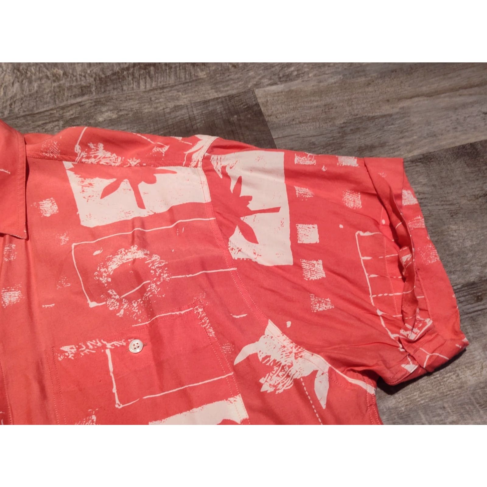 Vintage VINTAGE Stefano Conti Hawaiian Shirt Men’s Size L Short Sleeve Casual Summer Pink White All Seasons Size US L / EU 52-54 / 3 - 3 Thumbnail
