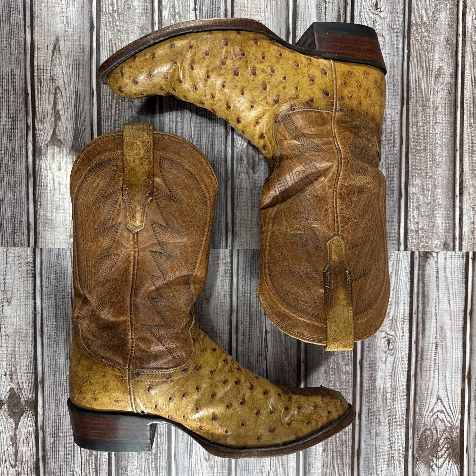 Tecovas TECOVAS The Wyatt Russet Ostrich Boots size 8 D Brown Weste Size US 8 / EU 41 - 6 Thumbnail
