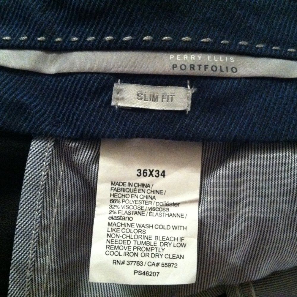 Perry Ellis PERRY ELLIS MEN'S 66%POLYESTER 32%VISCOSE DRESS PANTS 36/34 Size 36R - 6 Thumbnail