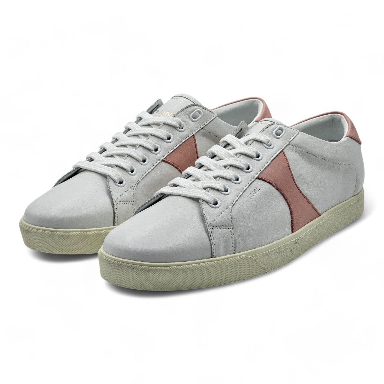 Celine Triomphe Low Top Sneakers - Leather - White & Pink - 42 12US Size US 12 / IT 42 - 1 Thumbnail