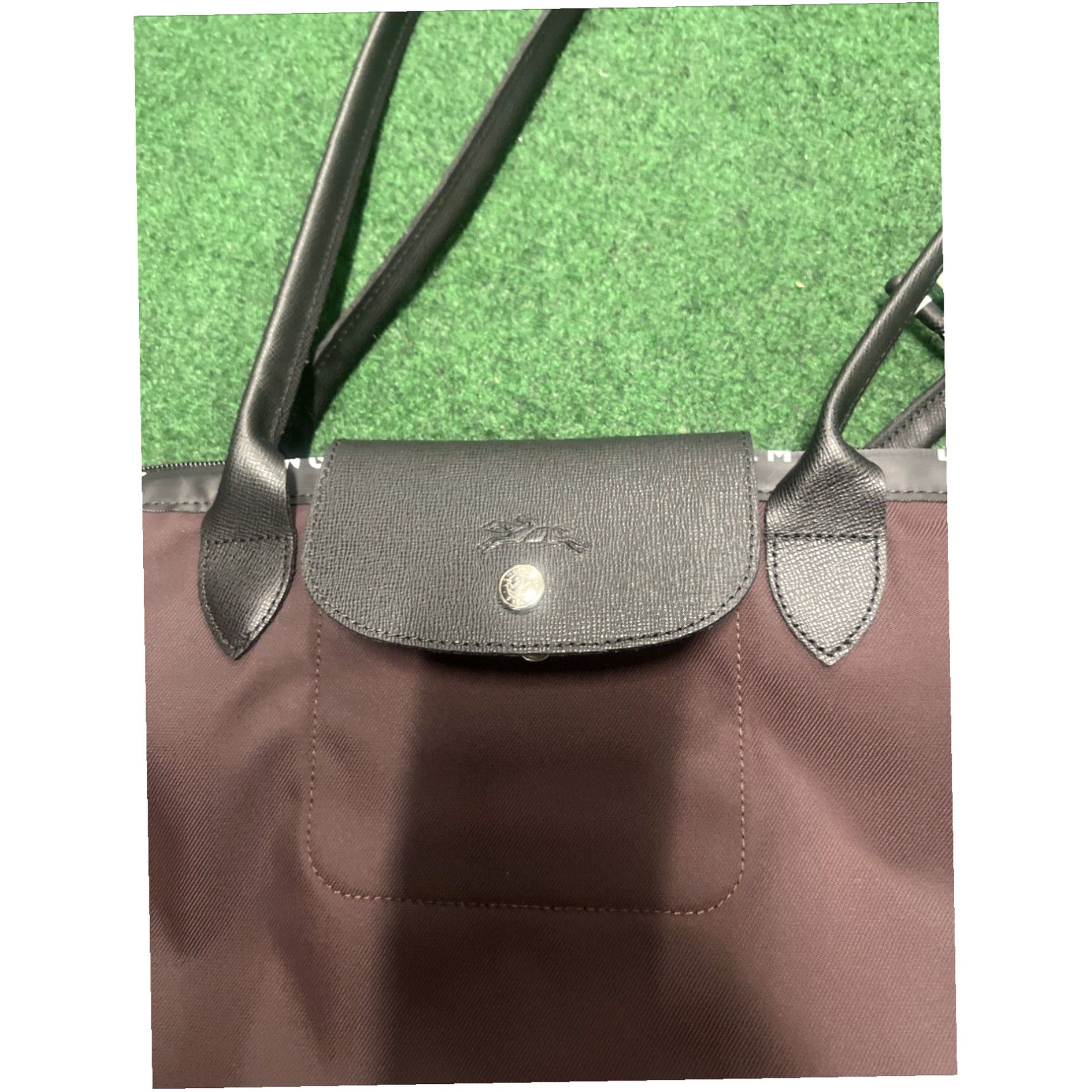 Longchamp Chocolat Brown Authentic Women's Large Leather Trimmed Canvas Tote Bag By Longchamp Le Pliage Energy Collection Size ONE SIZE - 2 Thumbnail