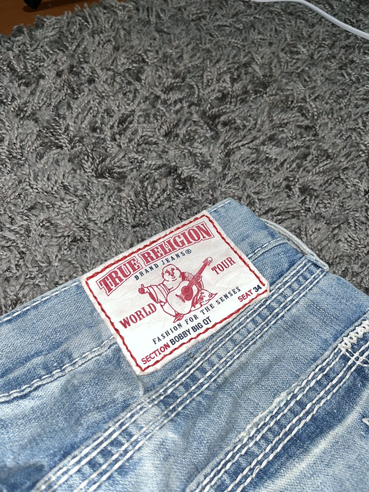 True Religion Y2K True Religion Distressed Blue Jeans 29 Size US 29 - 4 Thumbnail