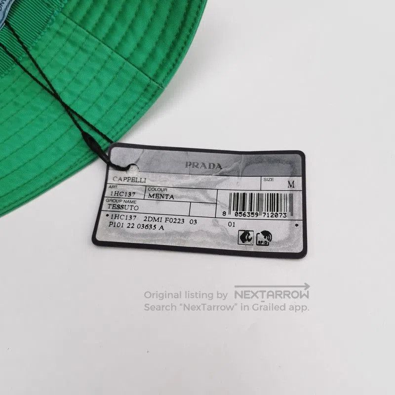 Prada Prada Green Triangle Logo Bucket Hat. Size ONE SIZE - 5 Thumbnail