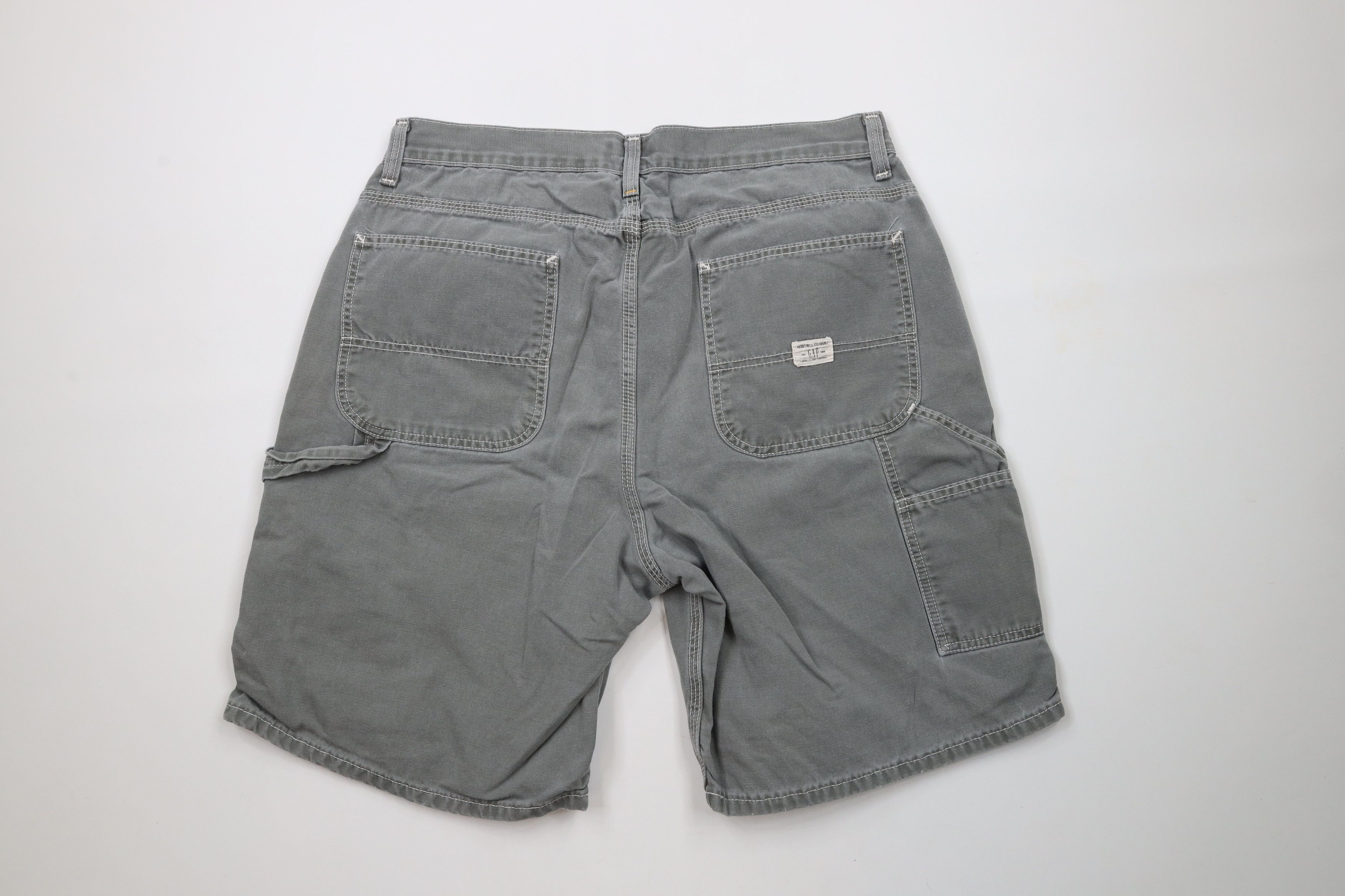 Gap × Vintage Vintage Y2K 2001 Gap Above Knee Dungaree Shorts Gray Cotton Size US 35 - 7 Thumbnail