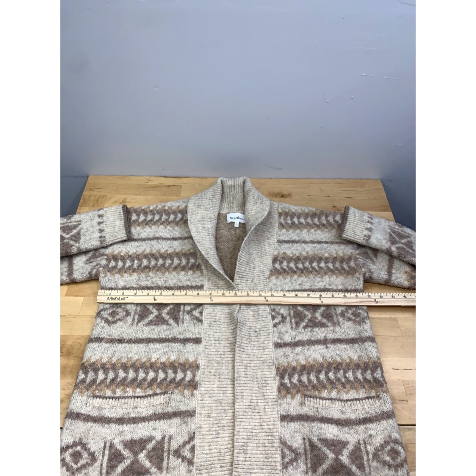 Heartloom Heartloom Cardigan Womens S Beige Aztec Southwest Casual Cardigan Sweater Knit Acrylic Long Sleeve 12767 Size S / US 4 / IT 40 - 6 Thumbnail