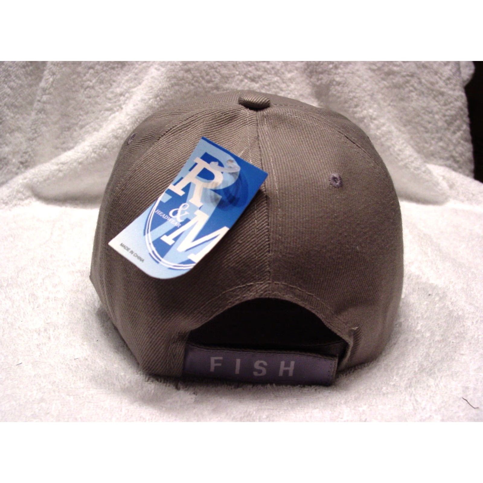 Vintage RM Fish Hook Fish Fishing Baseball Cap Men Adjustable Gray Outdoor Water Sports Size ONE SIZE - 2 Thumbnail