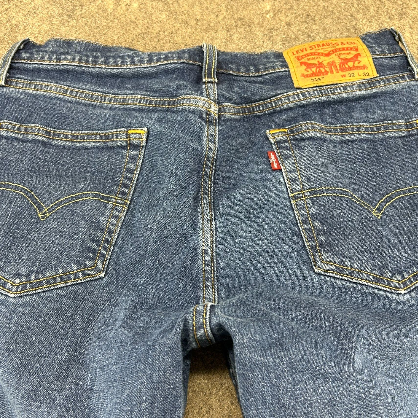 Levi's Levi's 514 Jeans Mens 32x32 Blue Slim Straight Leg Medium Wash Stretch Fabric Denim Cotton Size US 32 / EU 48 - 6 Thumbnail