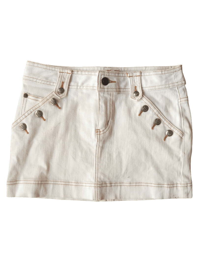 Hysteric Glamour Buona Giornata White Denim Mini Skirt Japan S Size 27" / US 4 / IT 40 - 1 Thumbnail